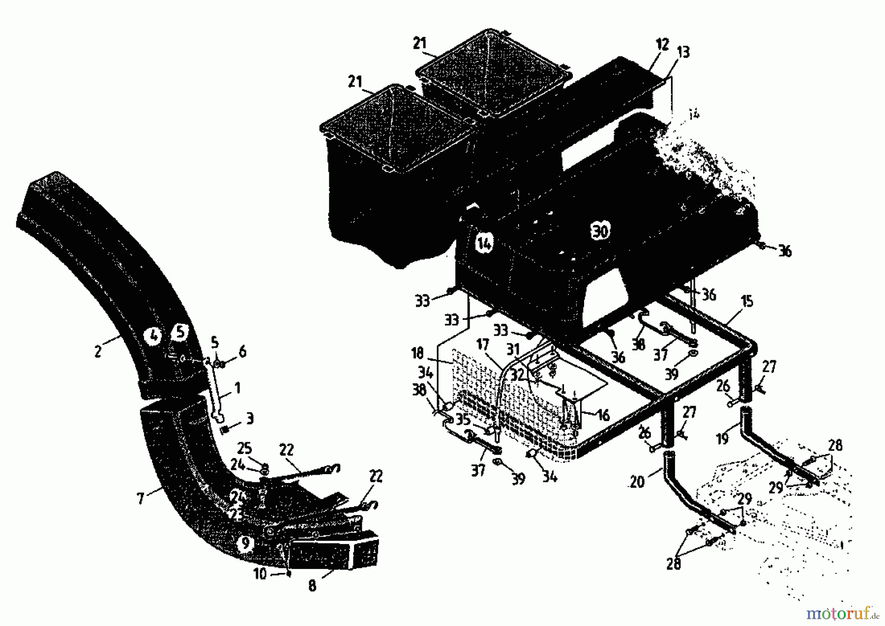 MTD Zubehör Zubehör Garten- und Rasentraktoren Grasfangvorrichtung GFE 100-12 04015.04 (1991) Grasfangkorb