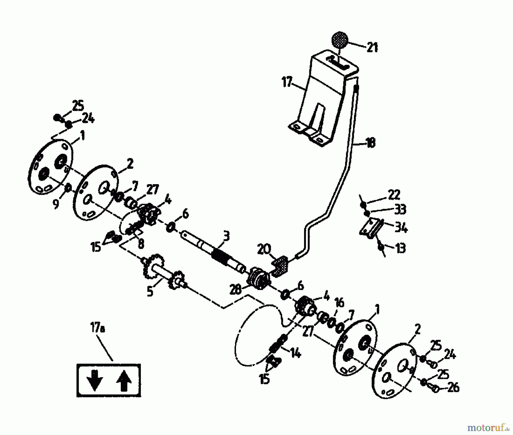 Gutbrod Balkenmäher BM 107 07517.03 (1994) Schalthebel