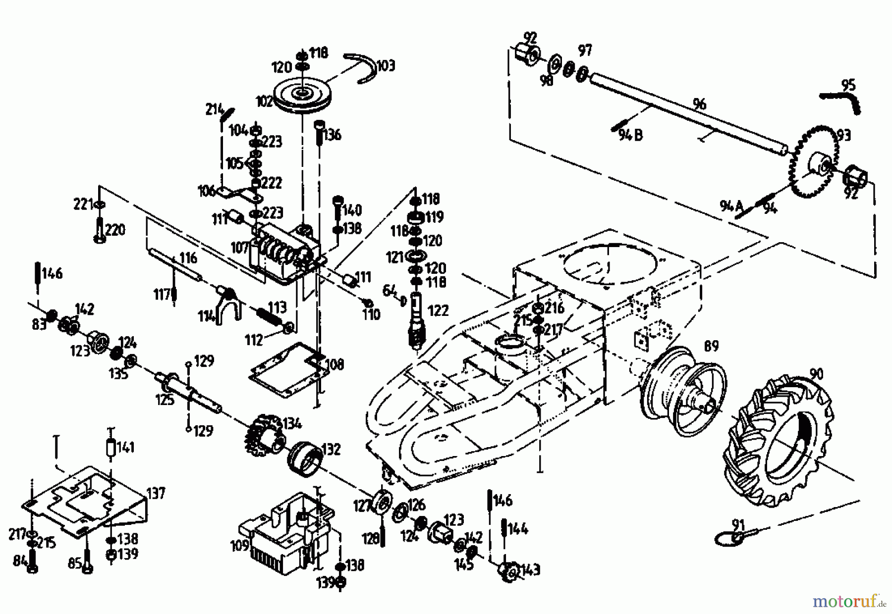 Gutbrod Balkenmäher BM 710 07515.03 (1994) Getriebe, Räder