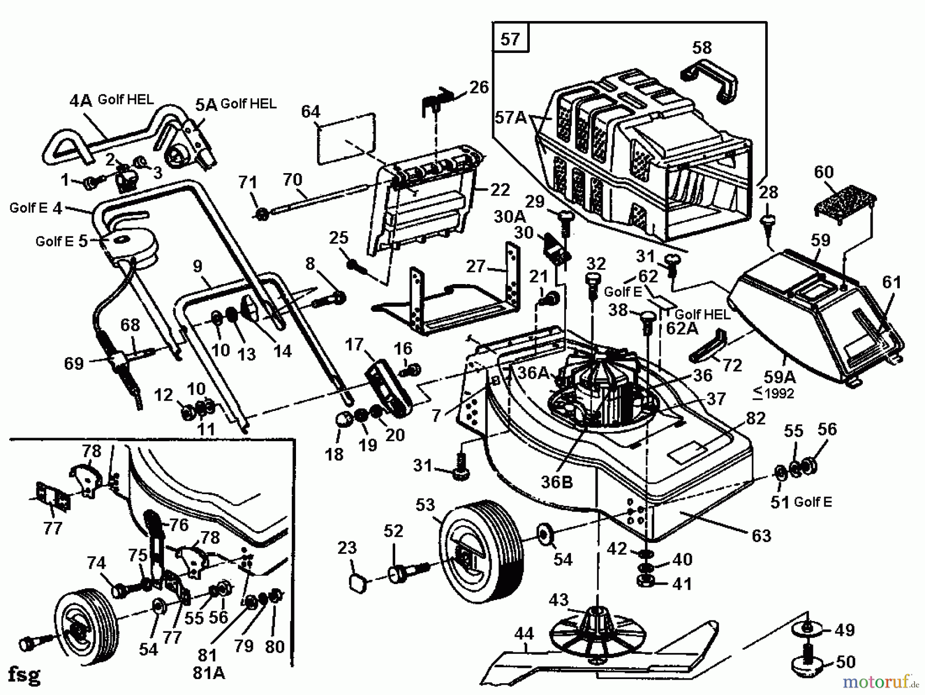 Golf Elektromäher HEL 02881.07 (1991) Grundgerät