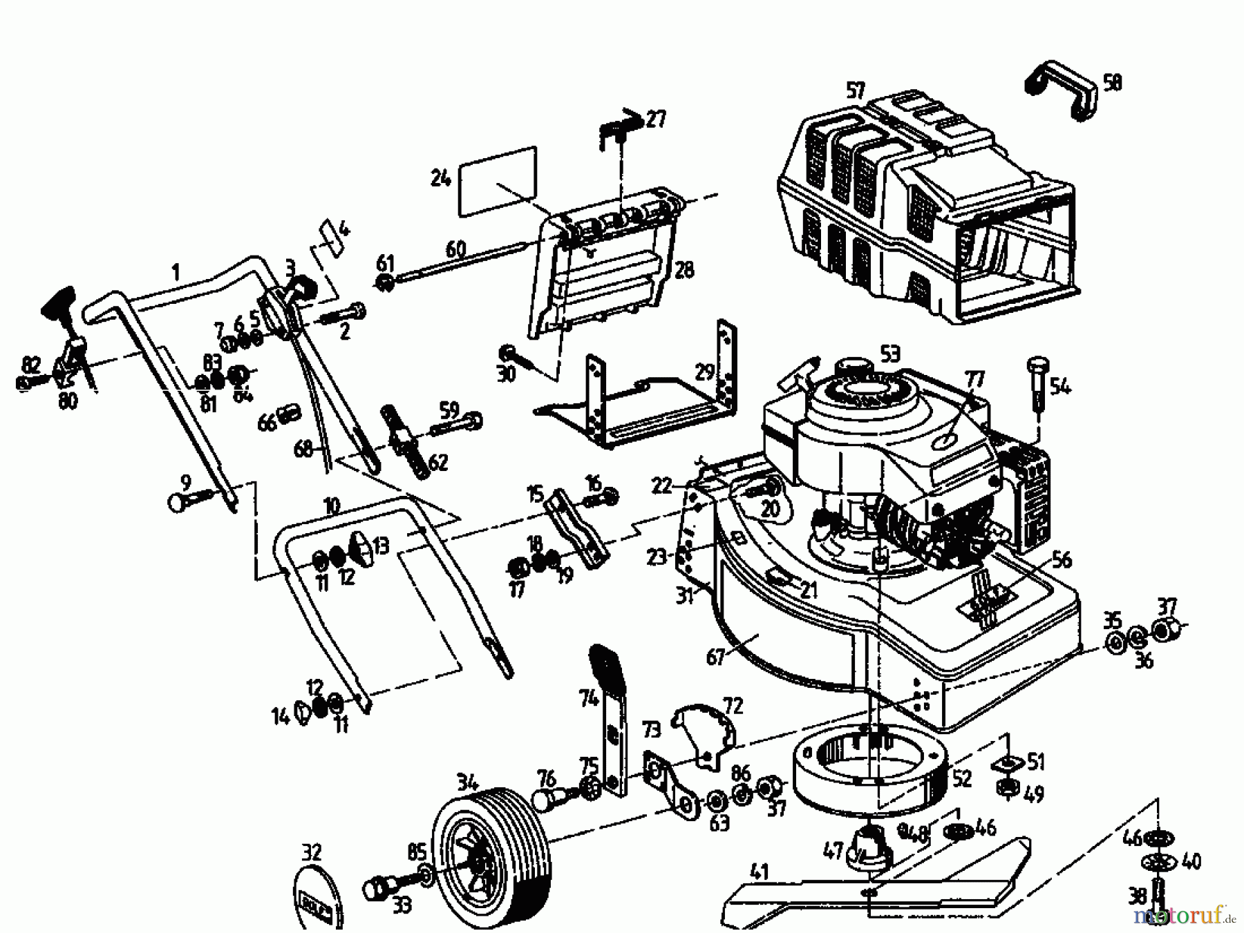  Golf Motormäher 445 HL 4 02842.07  (1994) Grundgerät