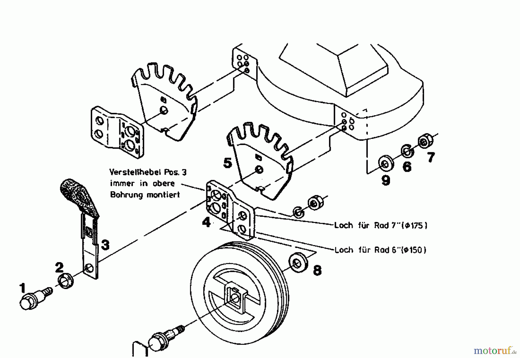 MTD Zubehör Zubehör Rasenmäher Schnitthöhenverstellung SHVNS 02679.05 (1994) Schnitthöhenverstellung