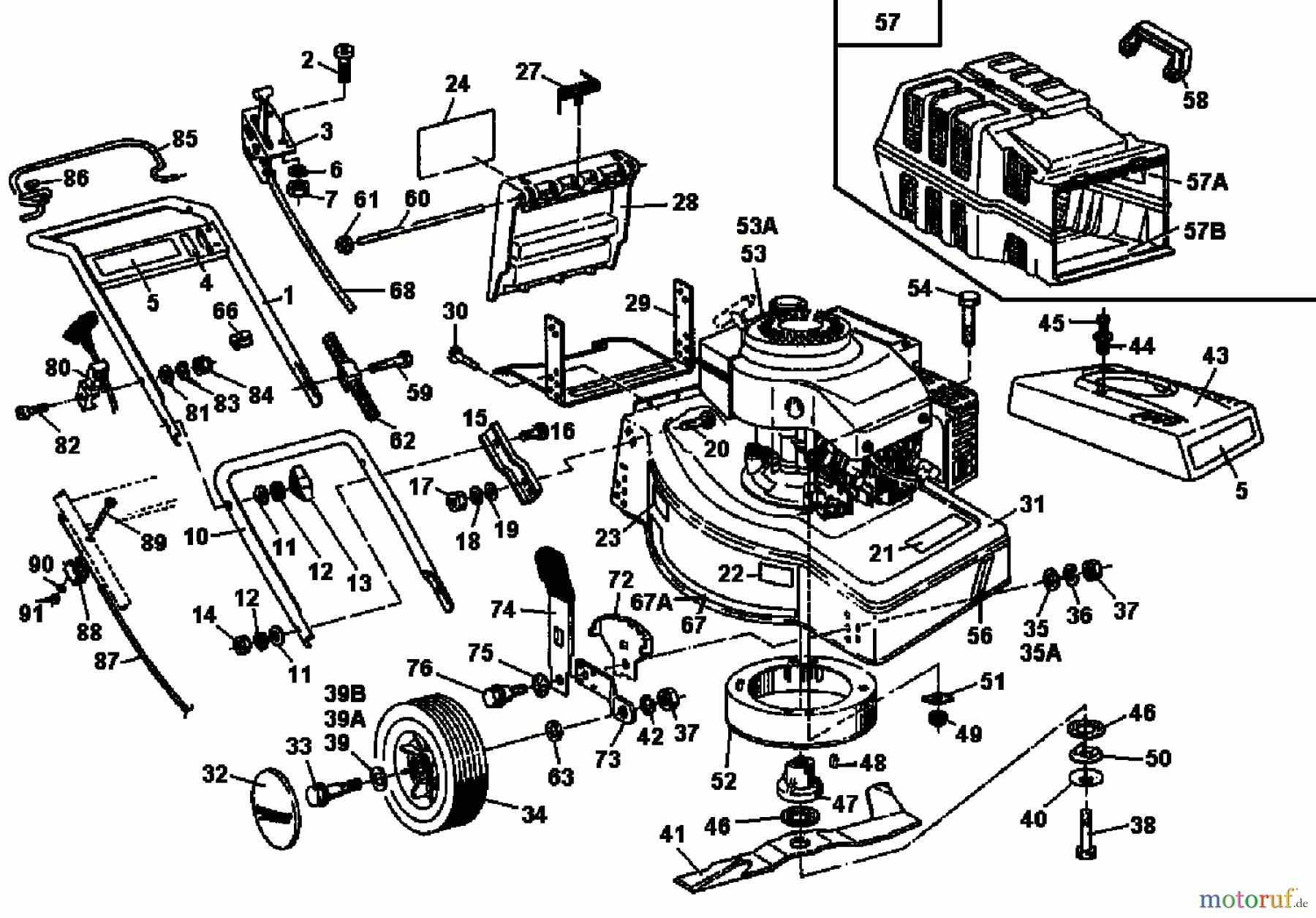  Rasant Motormäher 45 BM 04038.04  (1995) Grundgerät