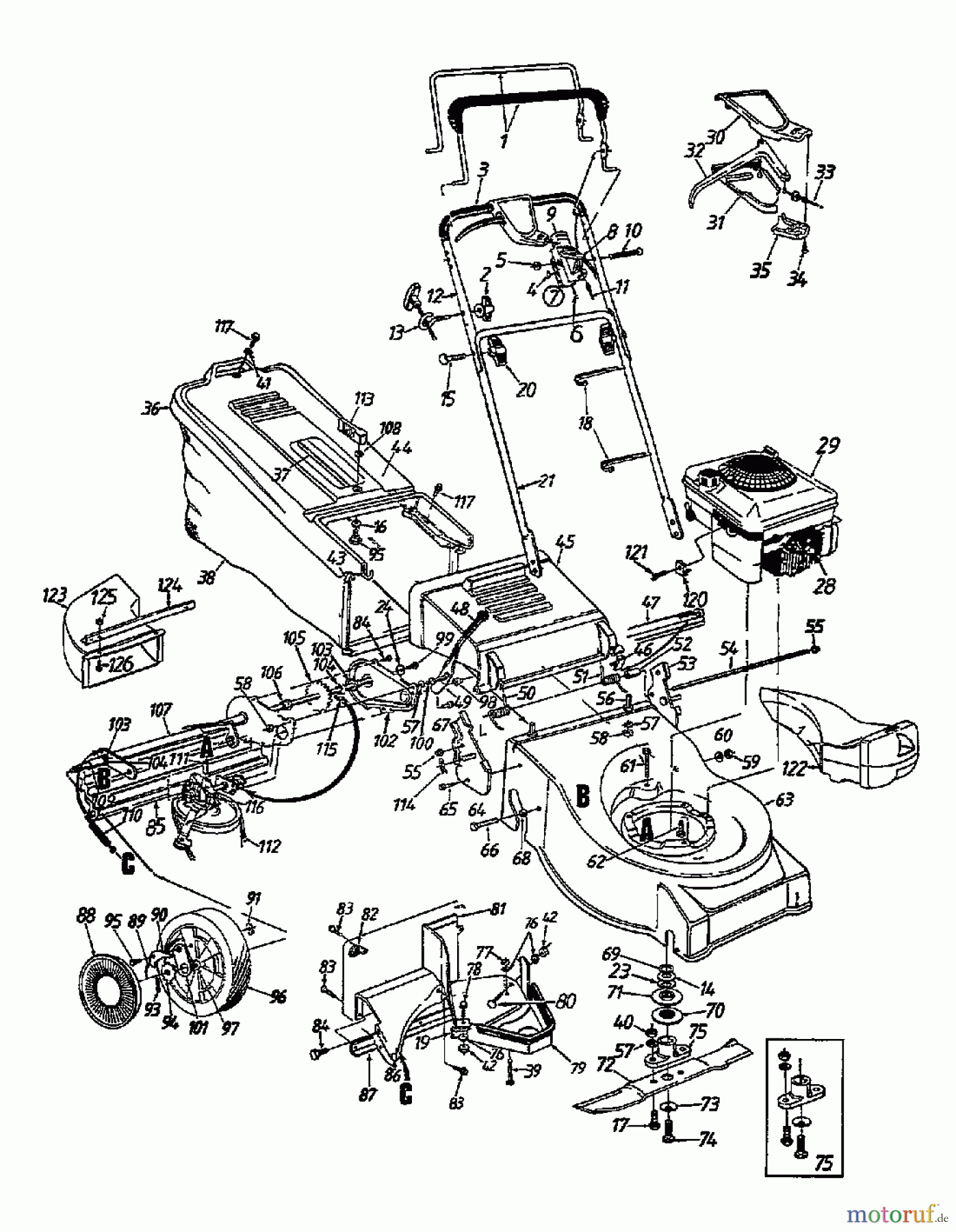Raiffeisen Motormäher mit Antrieb RMB 53 S 125-478C628 (1995) Grundgerät