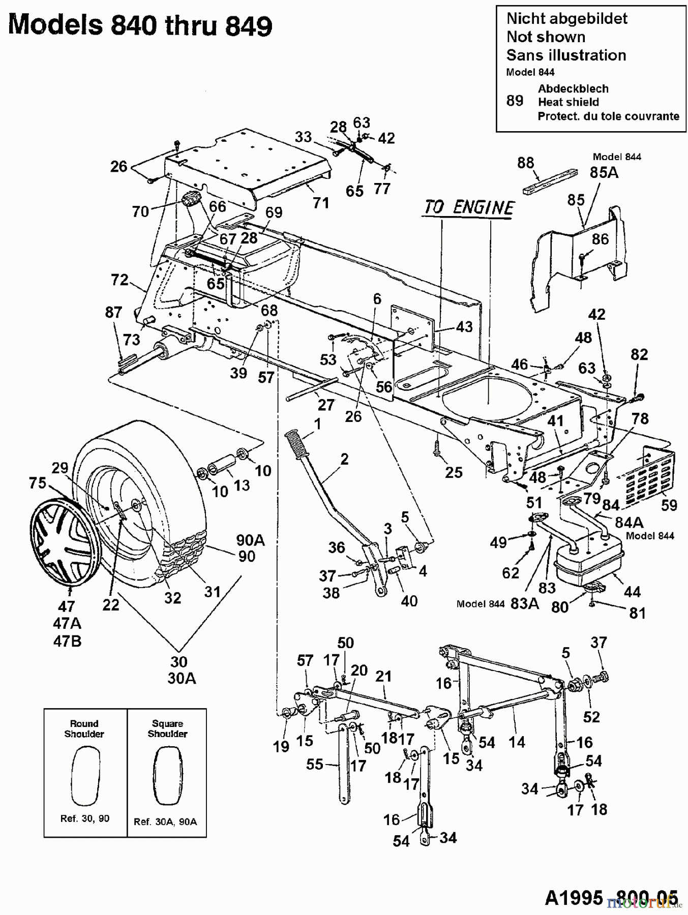 Raiffeisen Gartentraktoren RMS 18-117 145U844H628 (1995) Auspuff, Räder hinten, Mähwerksaushebung