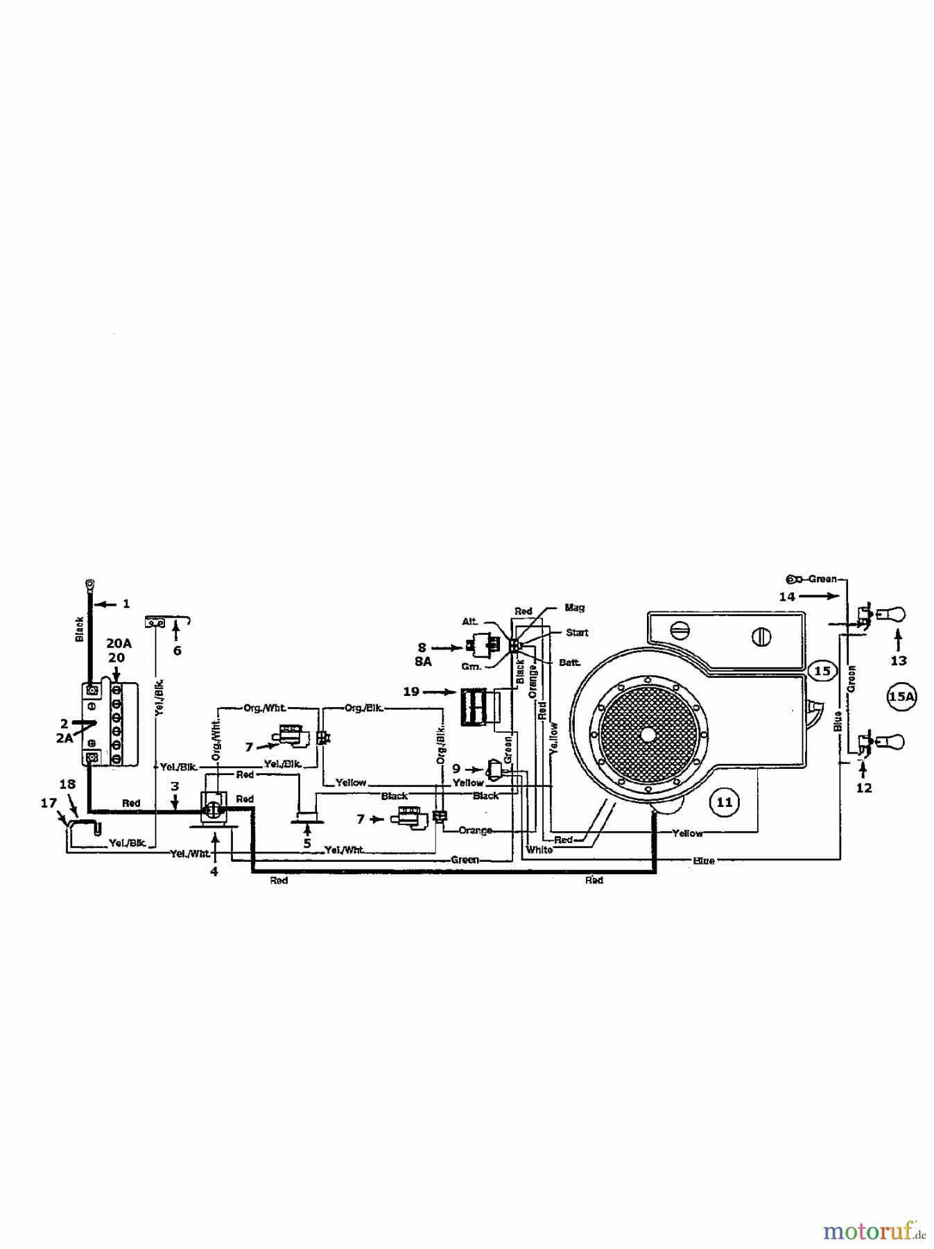 Bricolage Rasentraktoren 125/76 136L452C615 (1996) Schaltplan Einzylinder