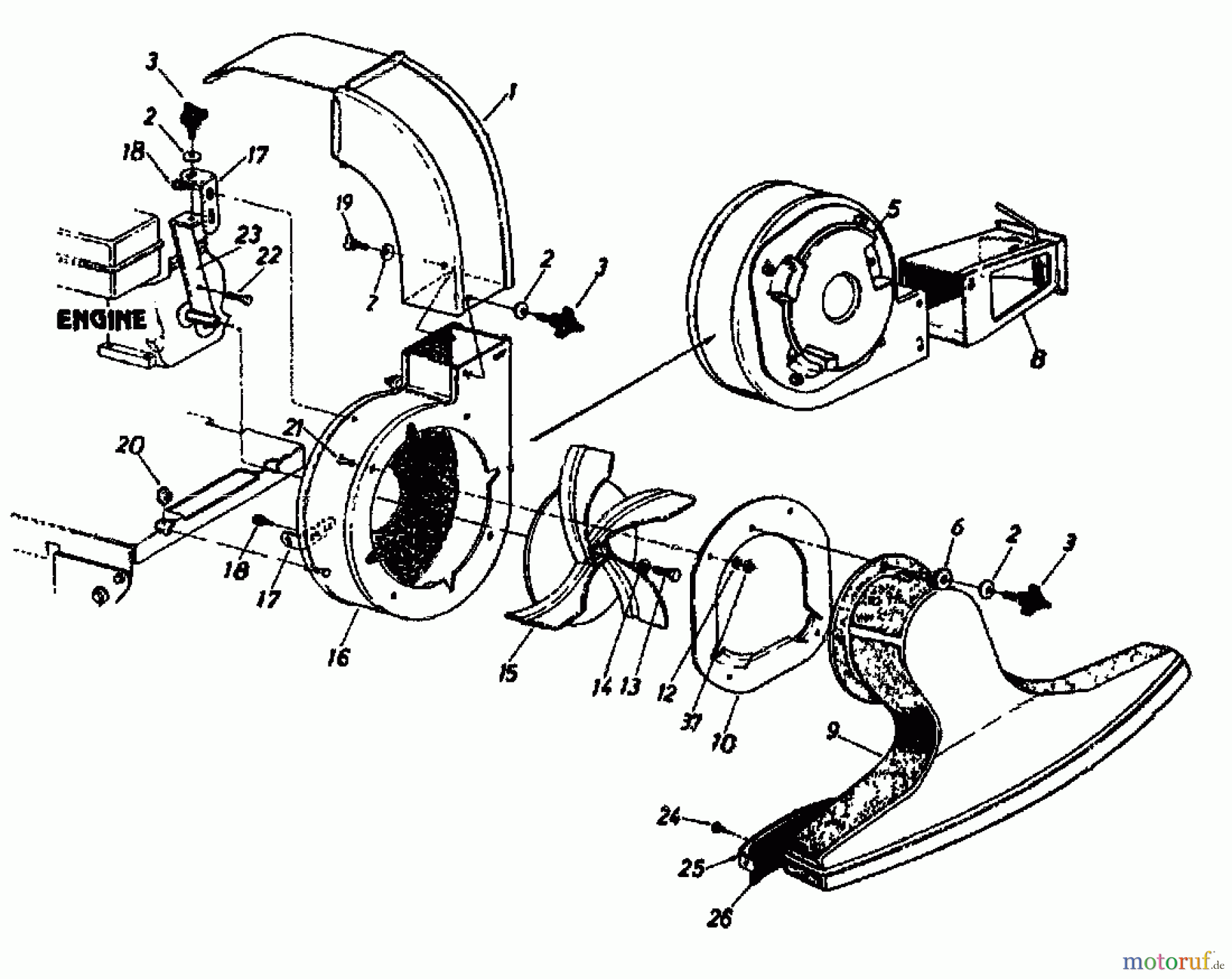 Gutbrod Laubläser, Laubsauger LS 76-50 04201.01 (1996) Saugdüse, Trichter