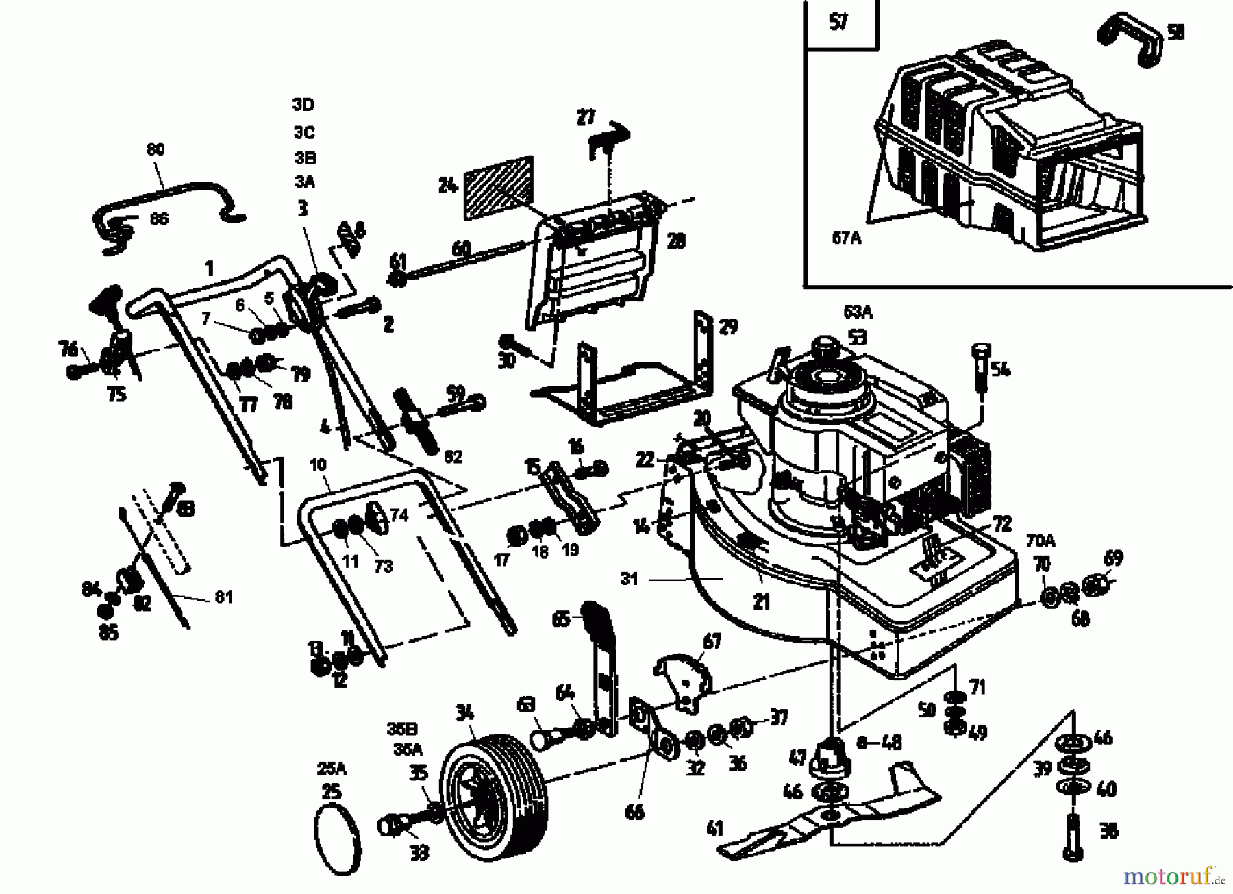  Golf Motormäher HBL 02813.09  (1996) Grundgerät