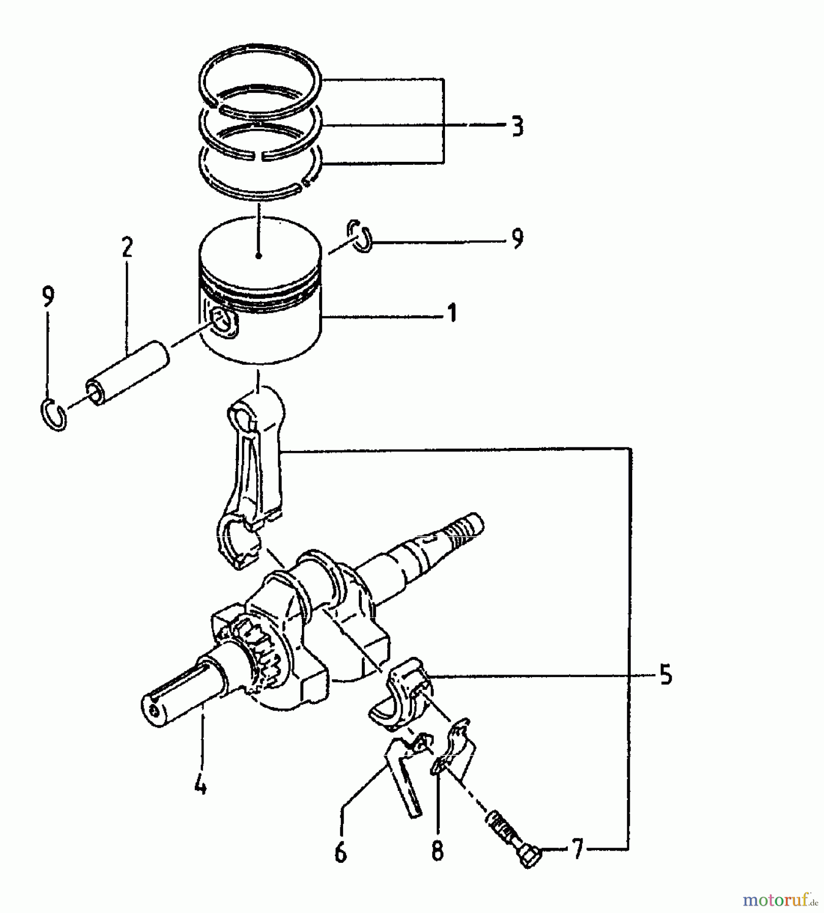 Gutbrod Motorhacken MB 62-52 K 07518.03 (1996) Kolben, Kurbelwelle