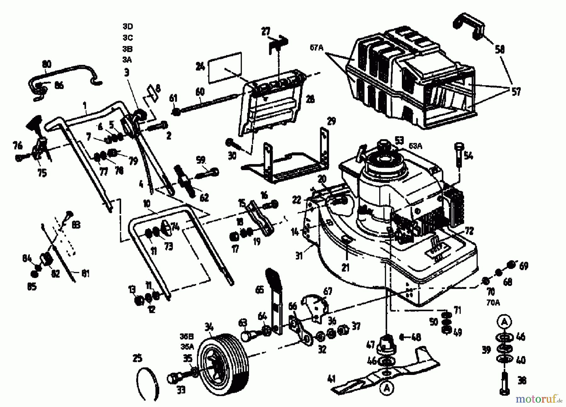 Golf Motormäher HBL 04042.04 (1996) Grundgerät