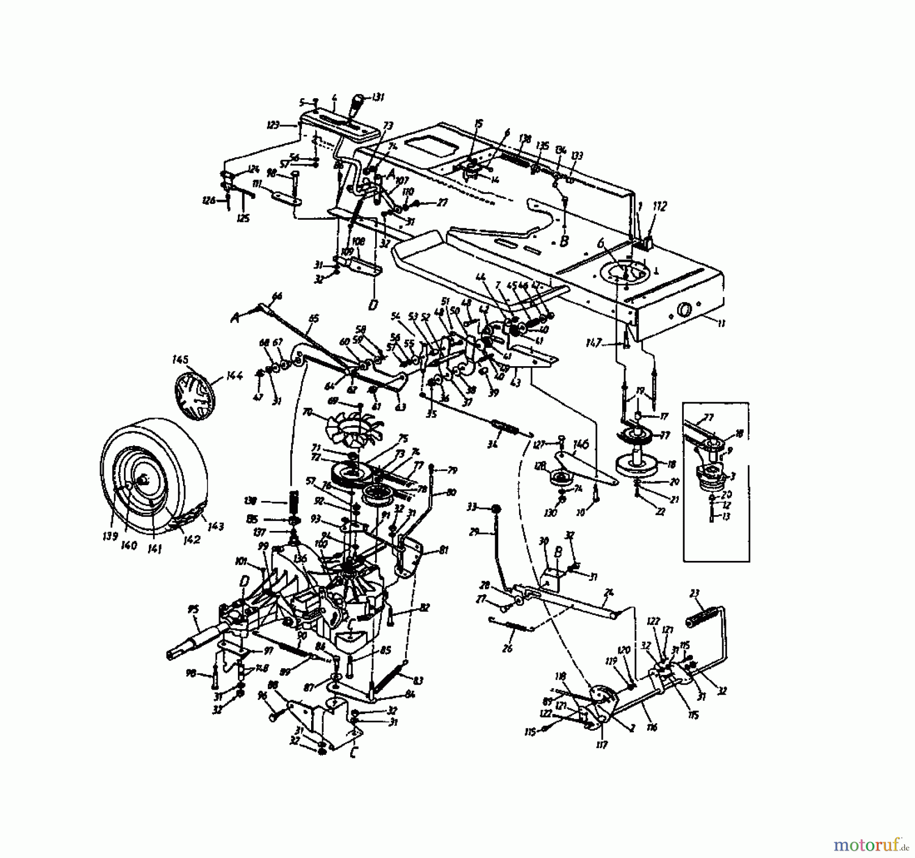 MTD Rasentraktoren H 130 136N695F678 (1996) Elektromagnetkupplung, Fahrantrieb, Motorkeilriemenscheibe