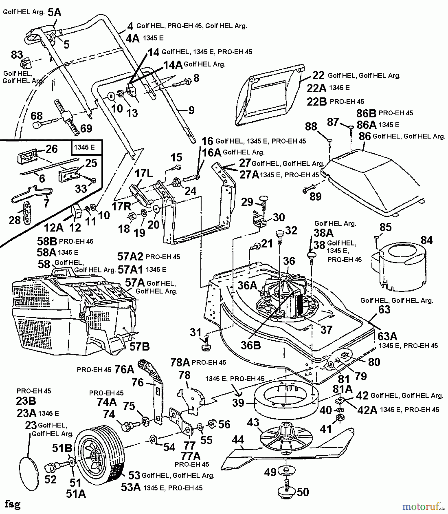 Golf Elektromäher HEL 04041.04 (1997) Grundgerät
