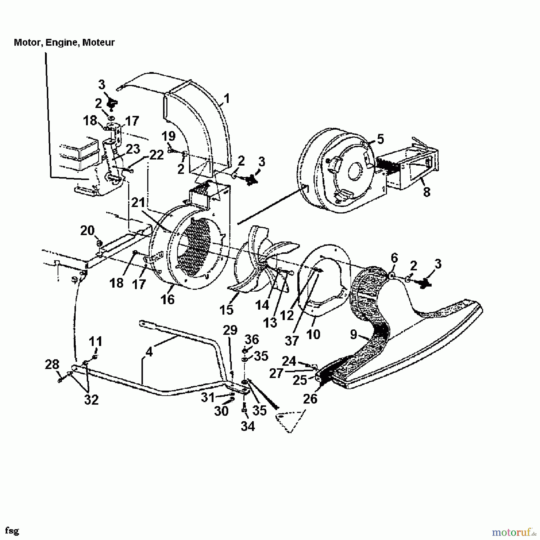  MTD Laubläser, Laubsauger 685 244-685-678  (1994) Saugdüse, Trichter