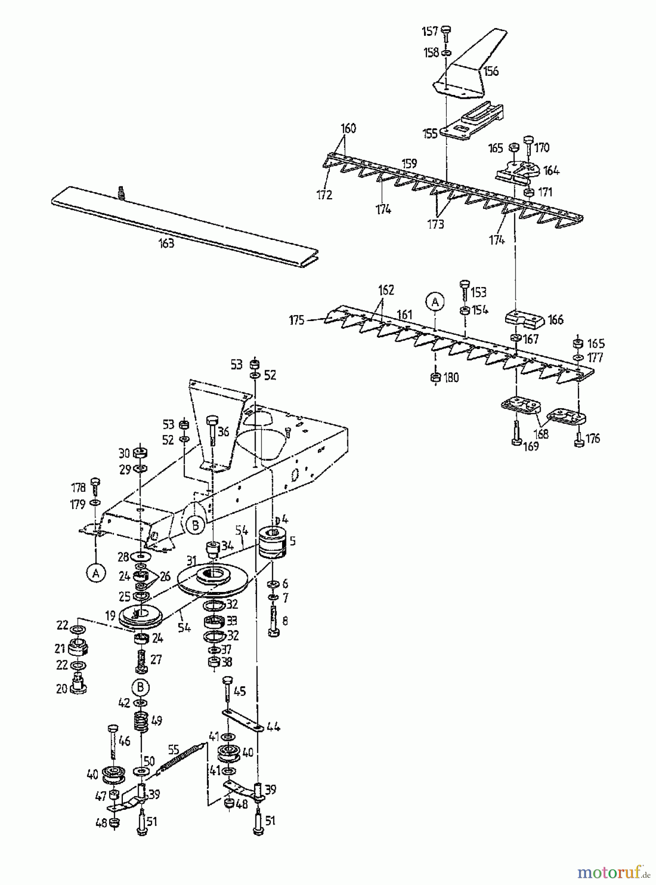 Gutbrod Balkenmäher BM 700 07510.04 (1997) Mähantrieb, Mähbalken