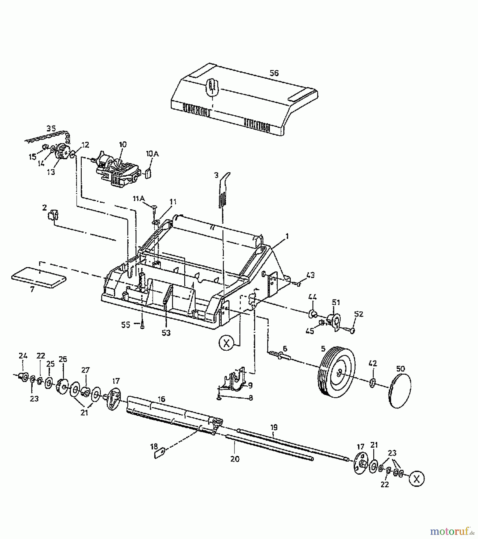  Golf Elektrovertikutierer 128 VE 02805.09  (1997) Getriebe
