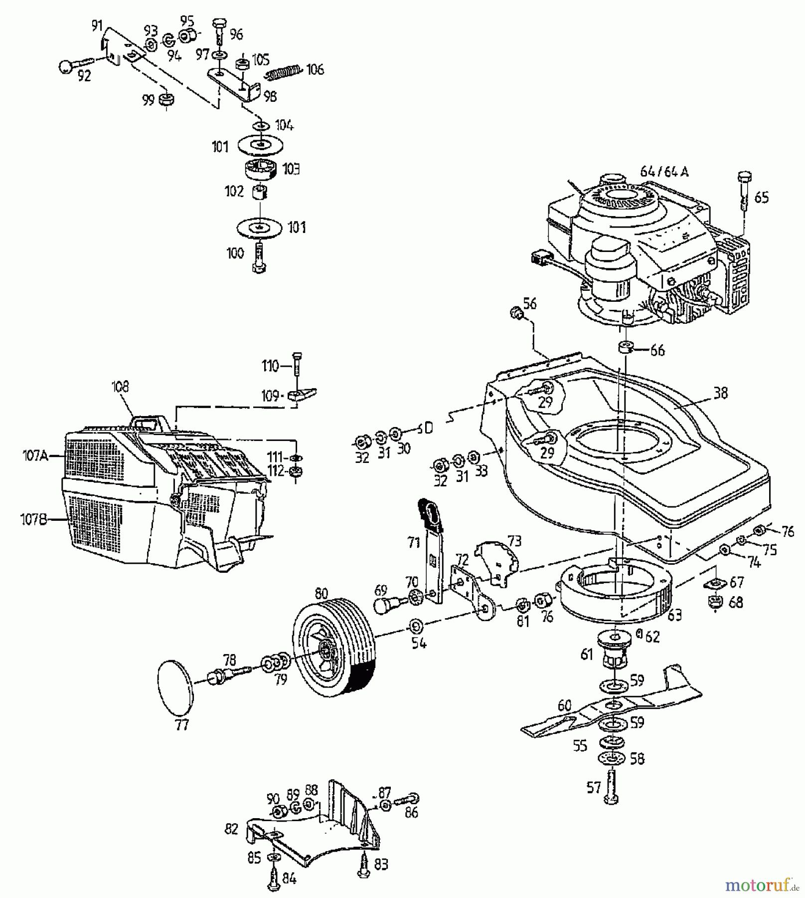 Floraself Motormäher mit Antrieb 3746 BLRE 04061.05 (1997) Grundgerät