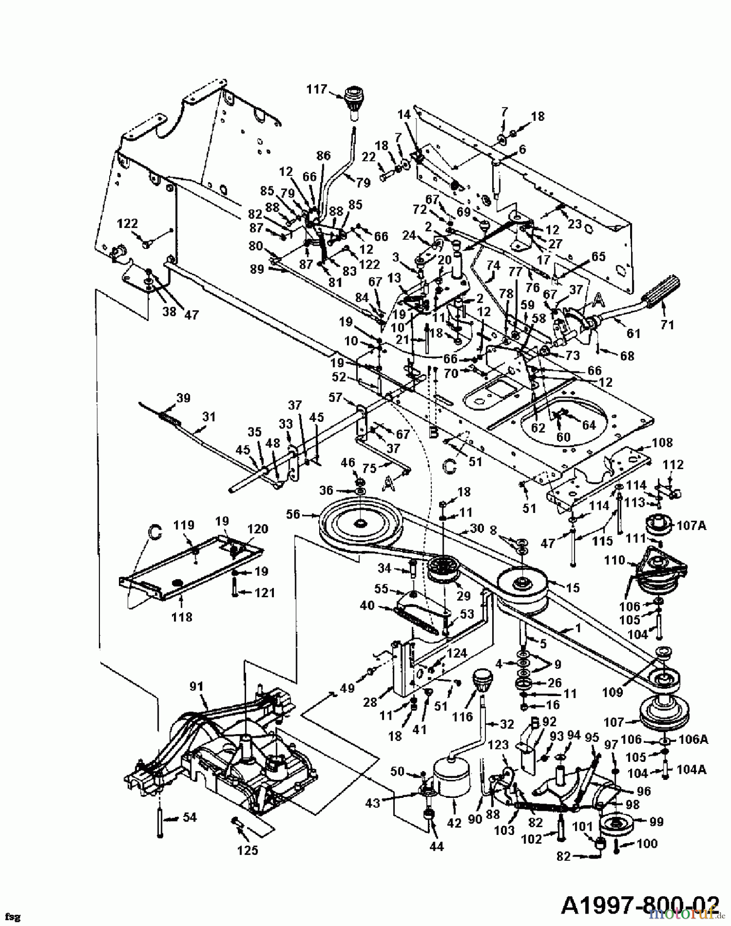 MTD Gartentraktoren G 185 14AJ845H678 (1998) Elektromagnetkupplung, Fahrantrieb, Motorkeilriemenscheibe