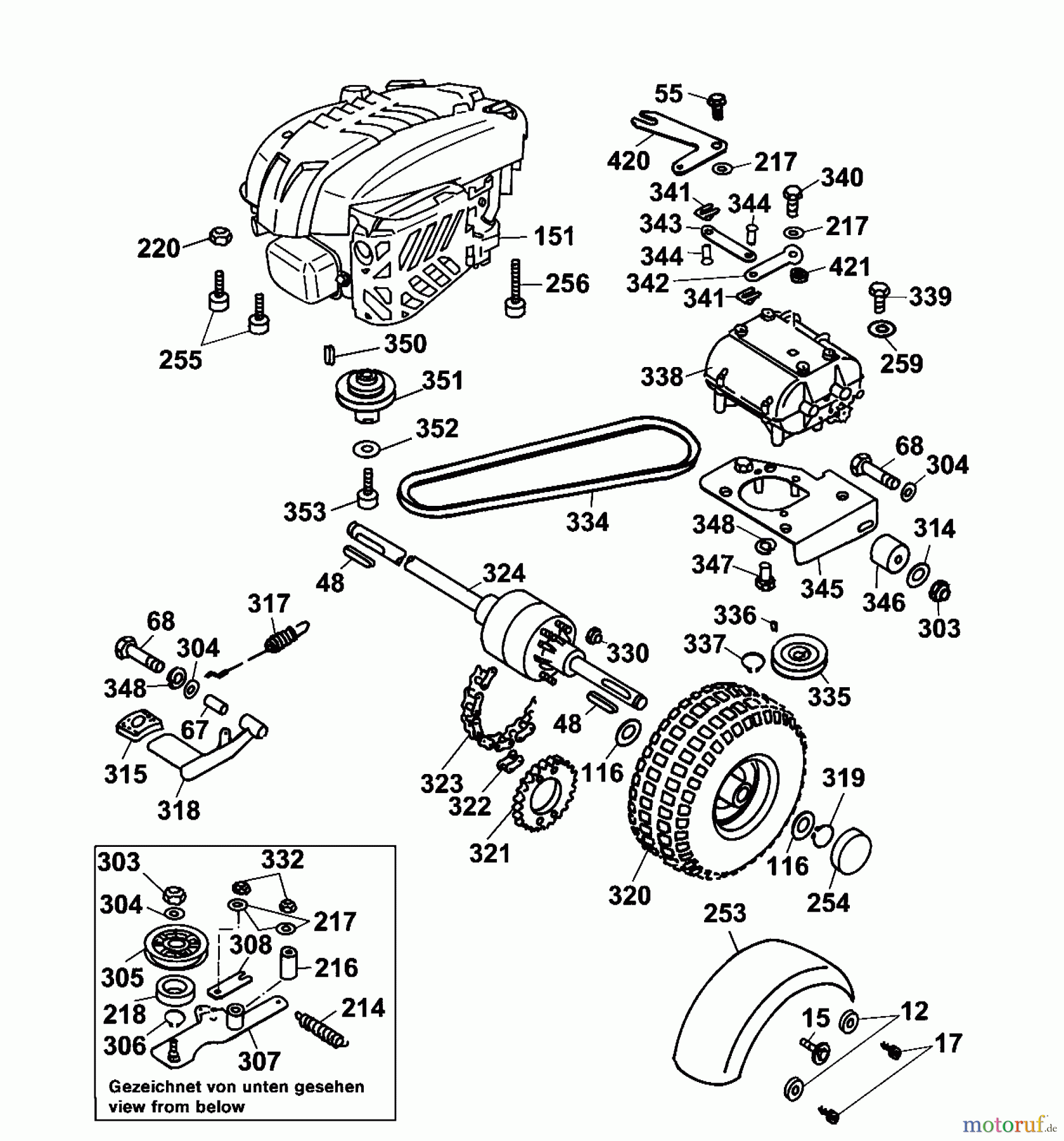 Wolf-Garten Scooter Scooter OHV 3 6995000 Serie C (2003) Differential, Fahrantrieb, Motor