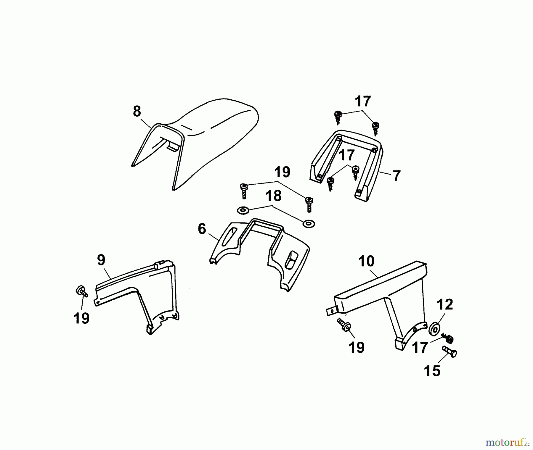 Wolf-Garten Scooter Scooter SV 4 6155000 Serie D (2003) Sitz, Verkleidungen