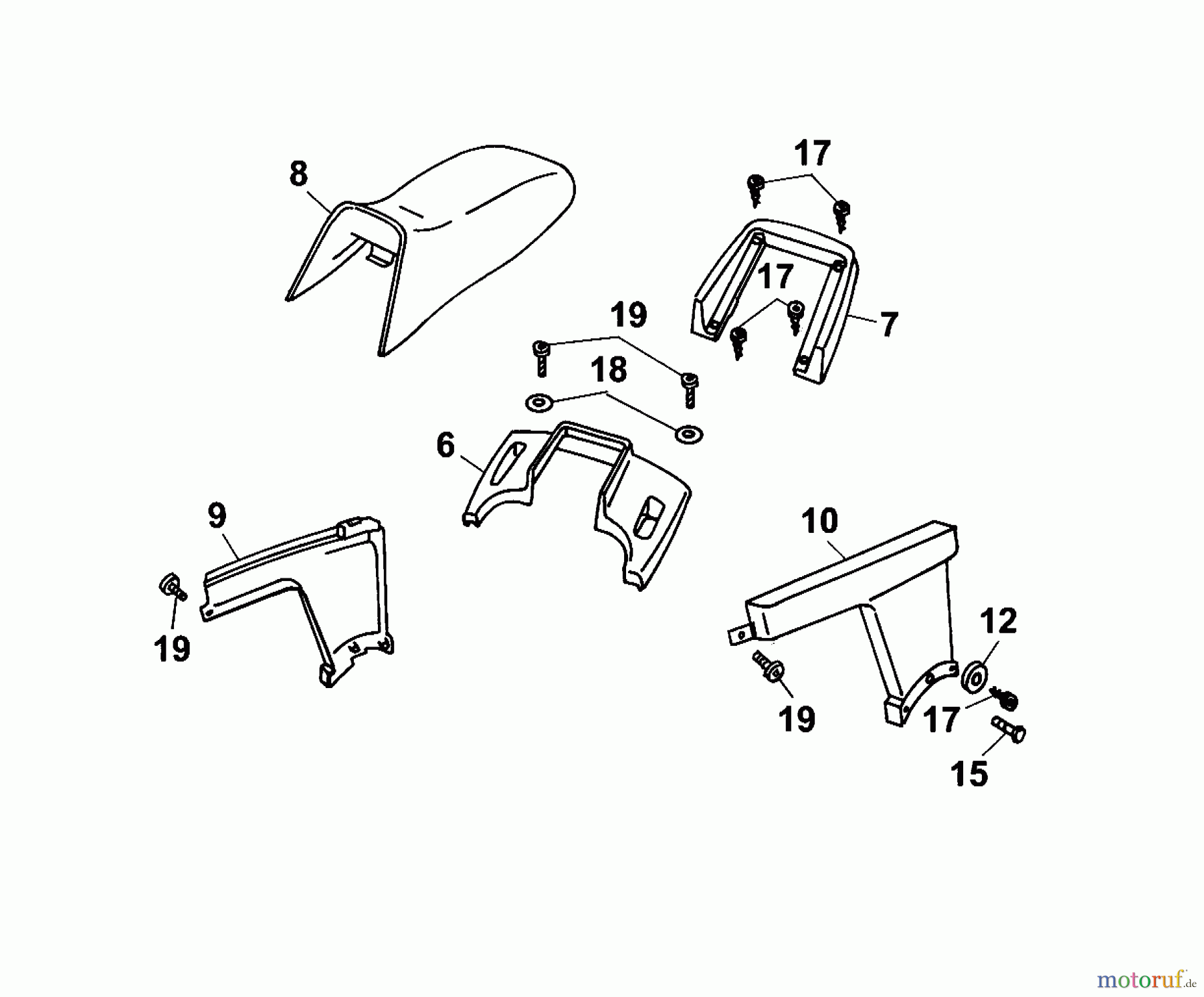 Wolf-Garten Scooter Scooter OHV 3 6995000 Serie C (2003) Sitz, Verkleidungen