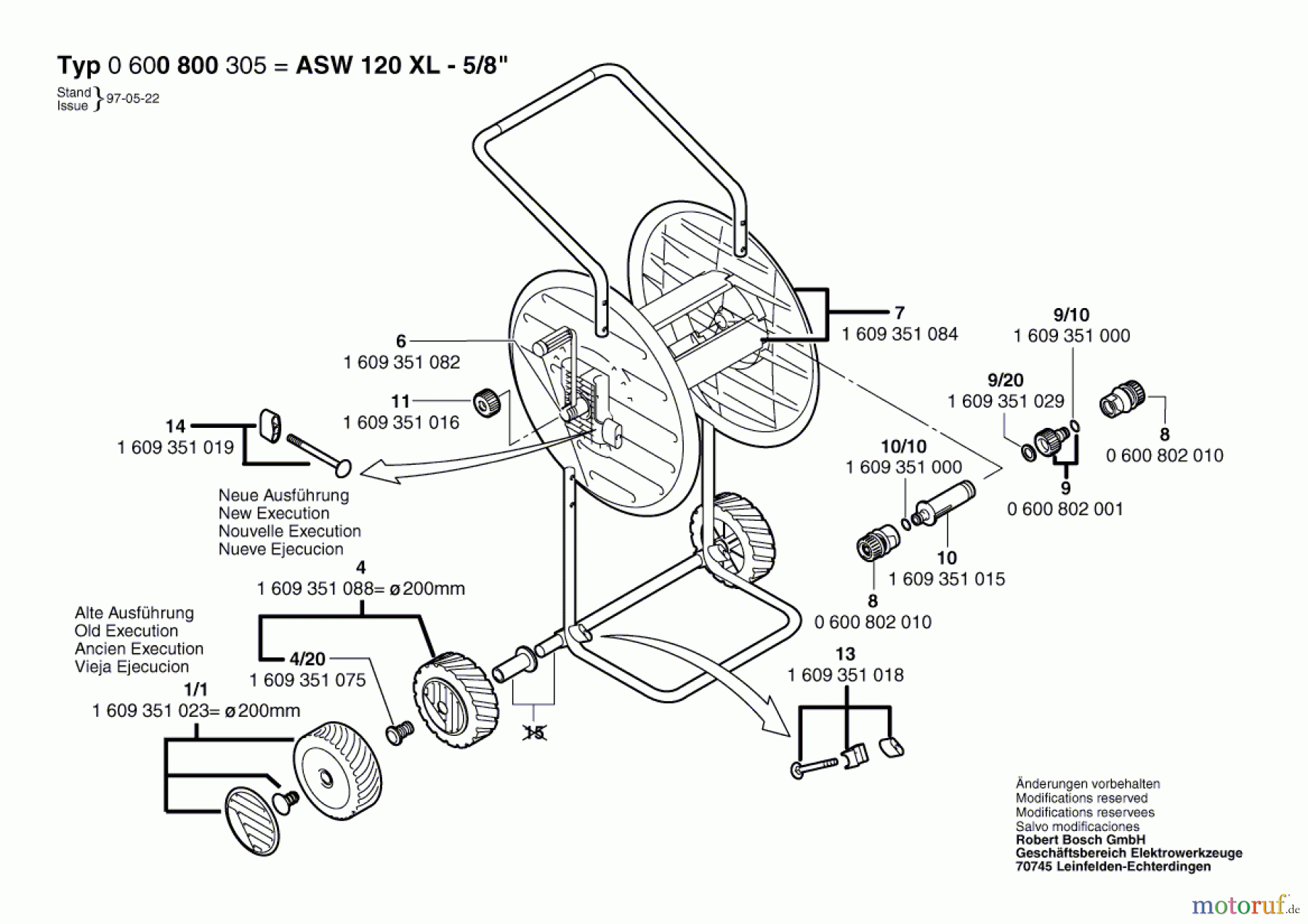Bosch Wassertechnik Schlauchwagen ASW 120 XL-5/8