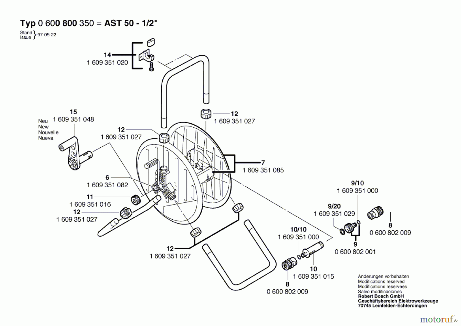 Bosch Wassertechnik Schlauchtrommel AST 50-1/2