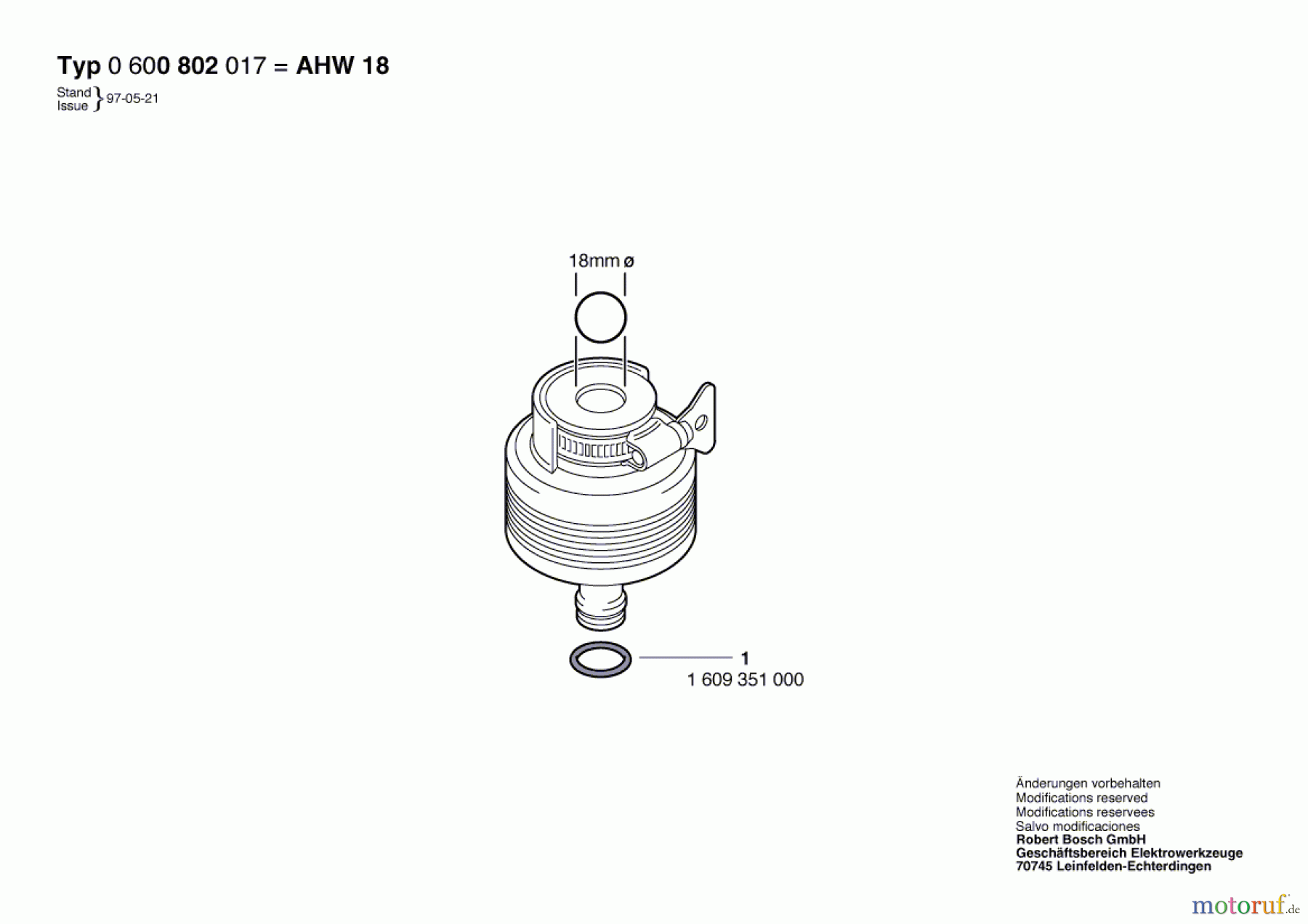 Bosch Wassertechnik Hahnanschlussstück AHW 18 Seite 1