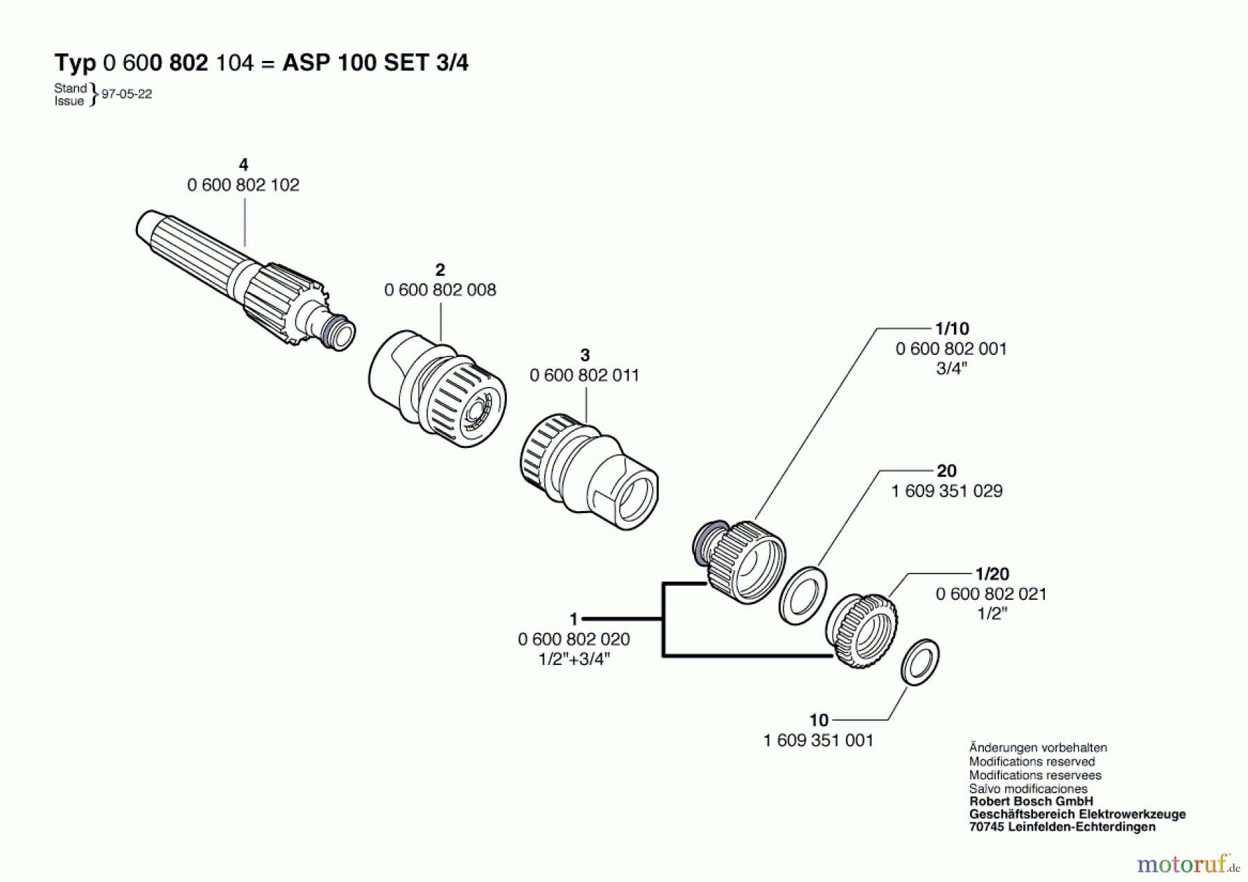 Bosch Wassertechnik Basisset ASP 100 SET 3/4