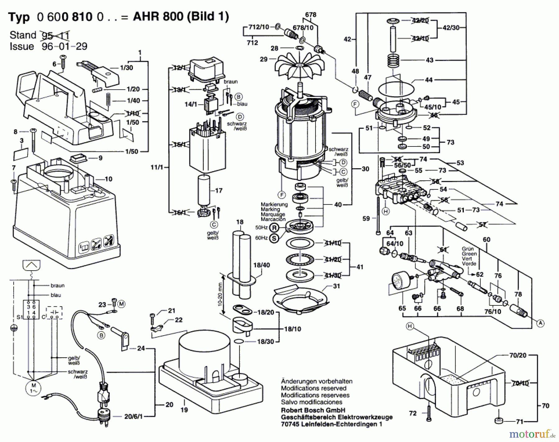 Bosch Wassertechnik Hochdruckreiniger AHR 800 Seite 1