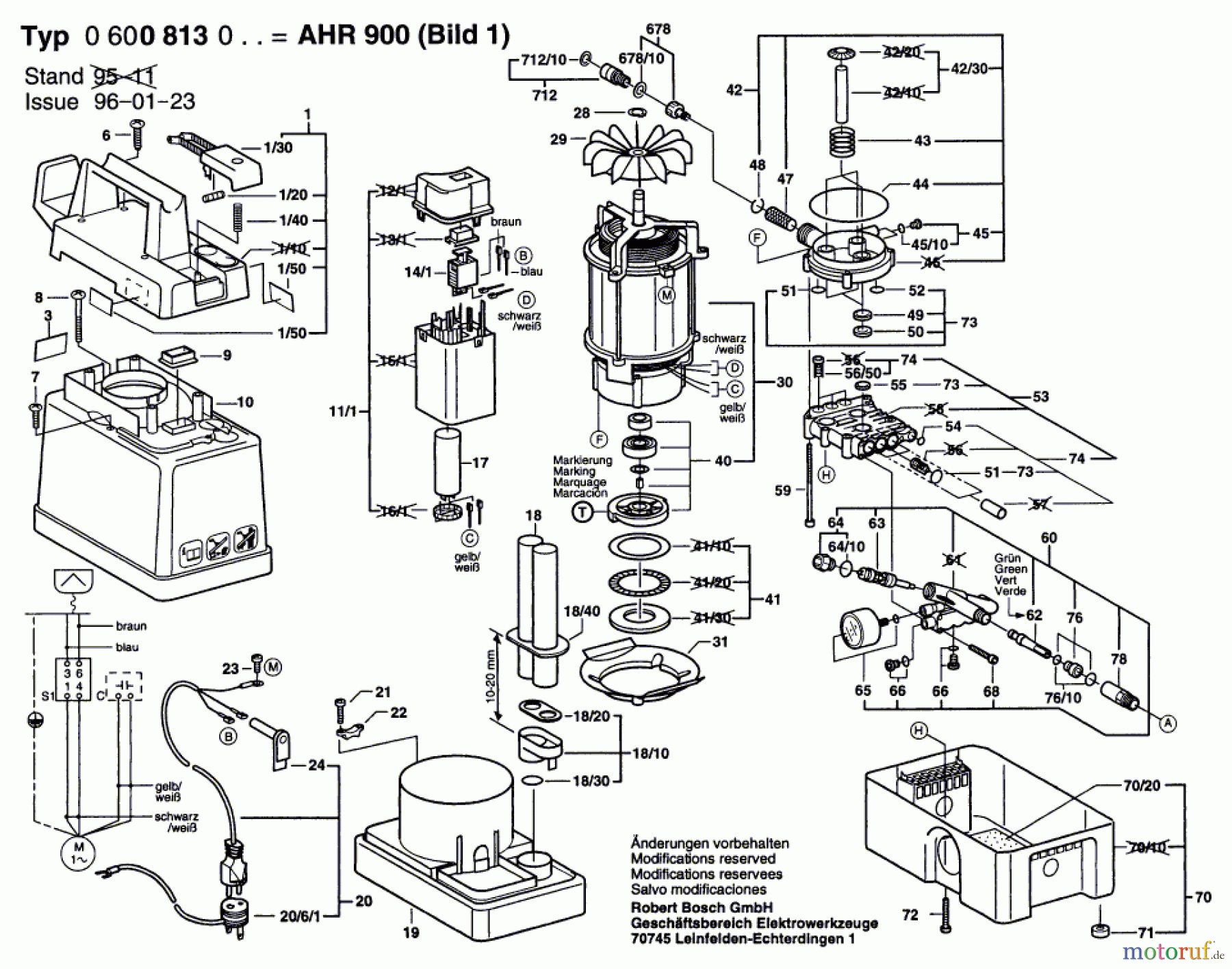 Bosch Wassertechnik Hochdruckreiniger AHR 900 Seite 1