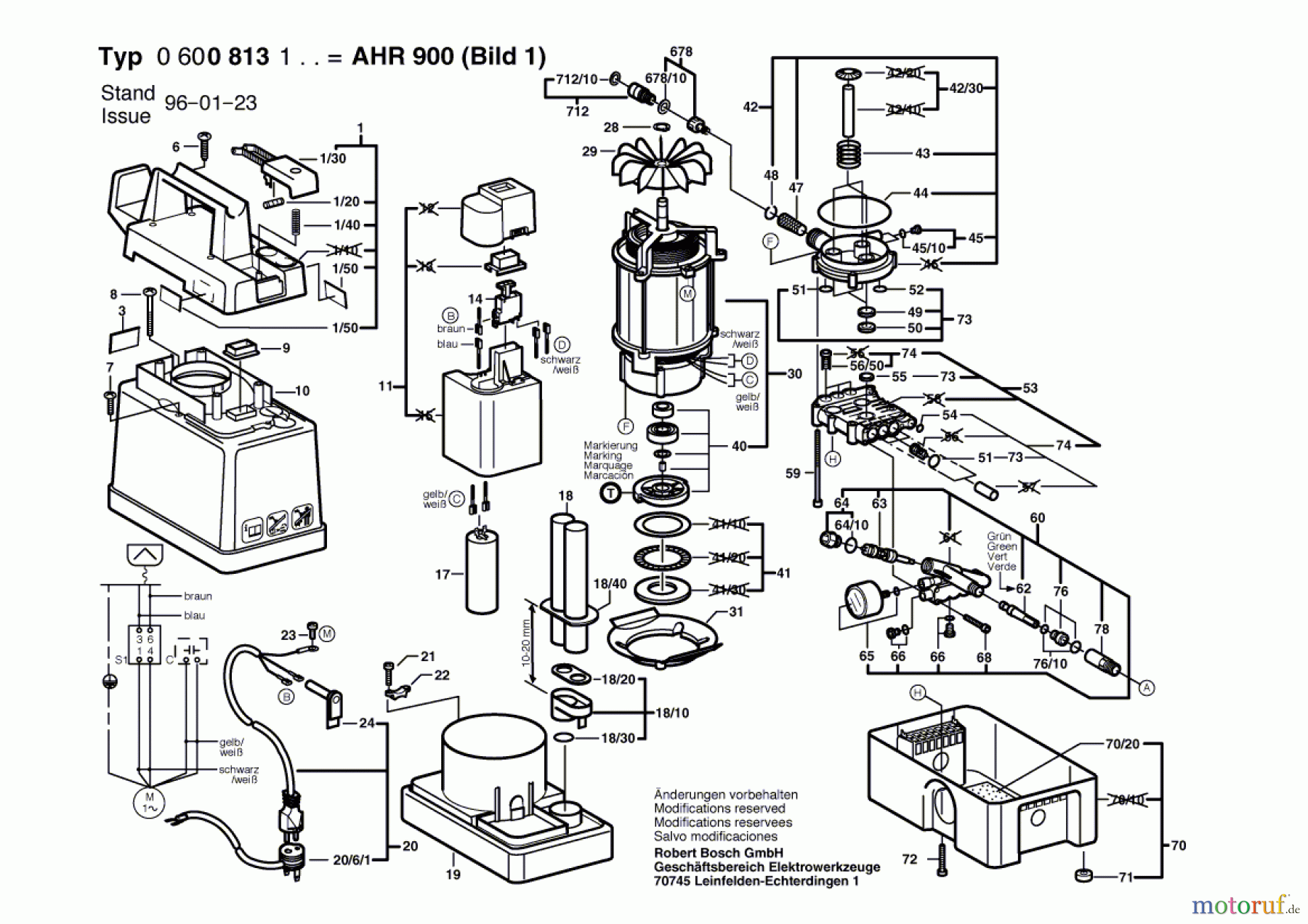 Bosch Wassertechnik Hochdruckreiniger AHR 900 Seite 1