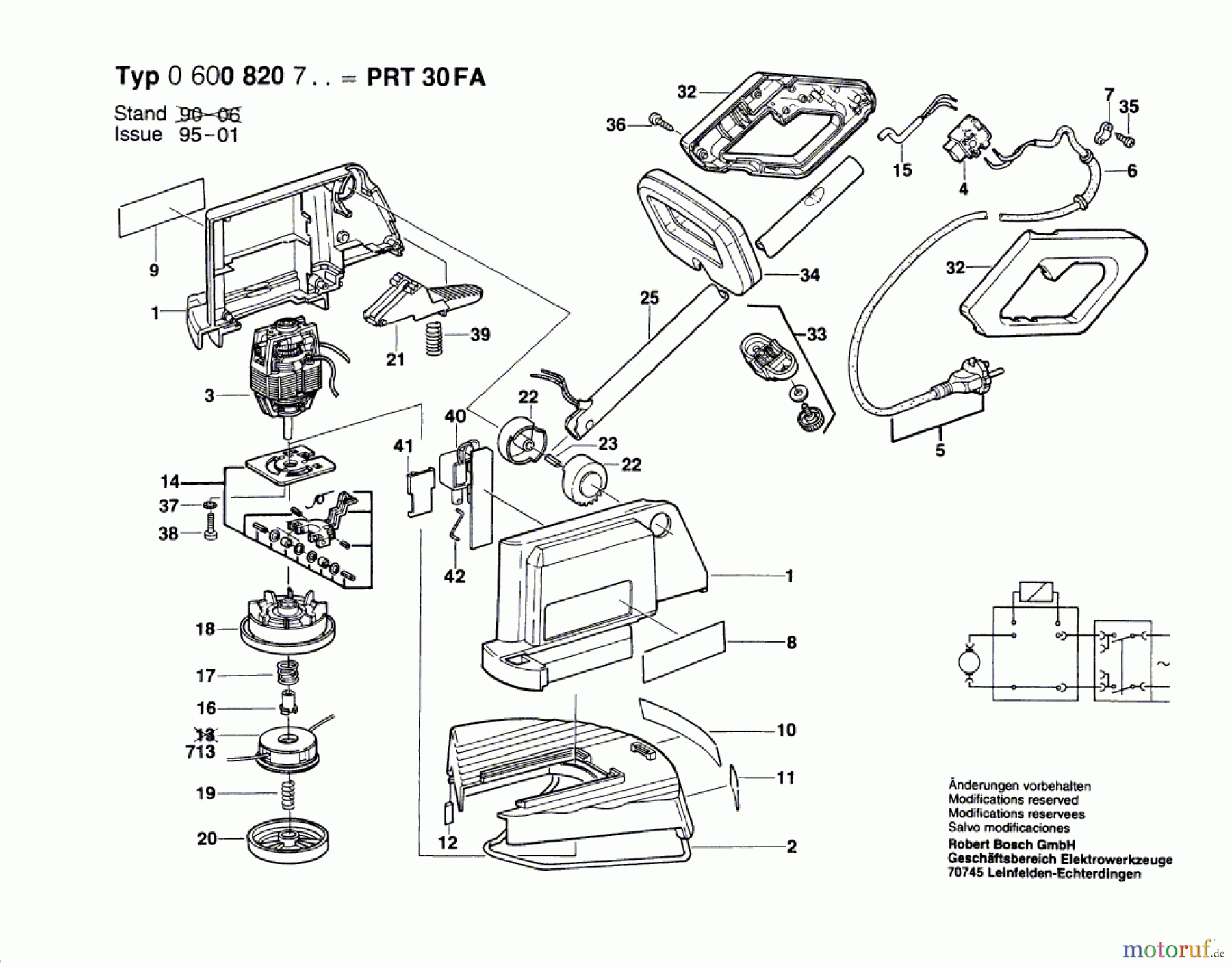 Bosch Wassertechnik Hw-Rasentrimmer PRT 30 FA Seite 1