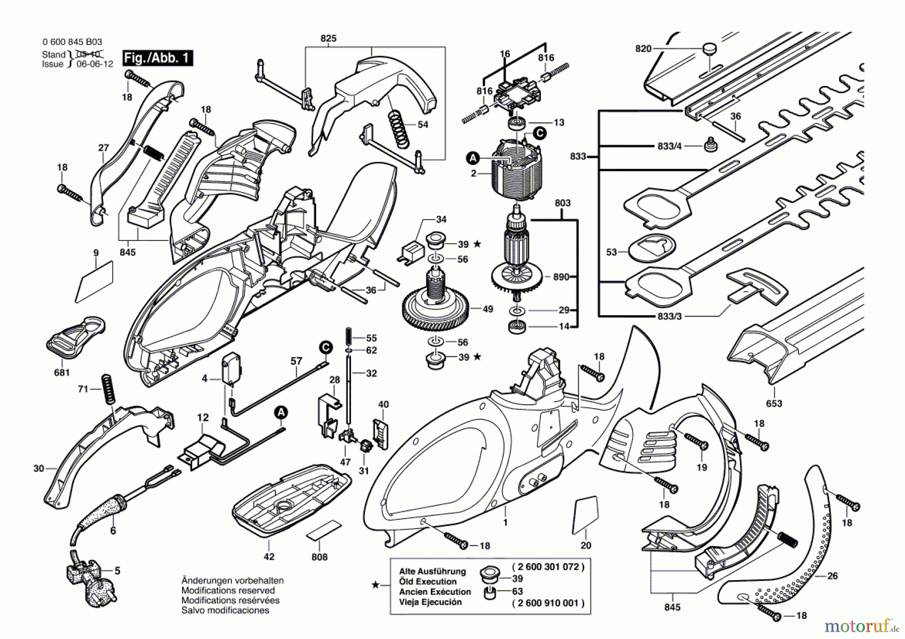 Bosch Gartengeräte Heckenschere AHS 550-24 ST Seite 1