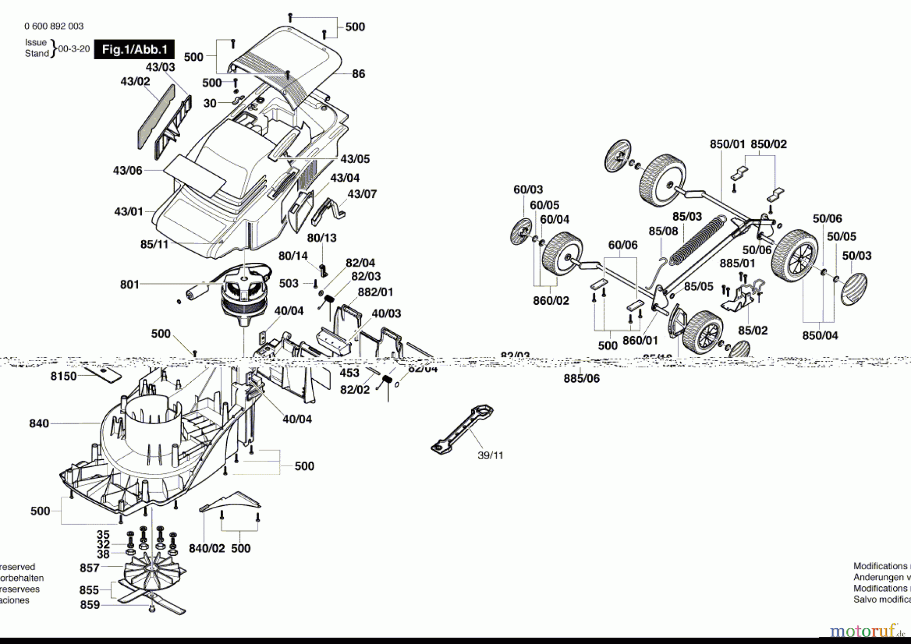  Bosch Gartengeräte Rasenmäher ARM 36 Seite 1