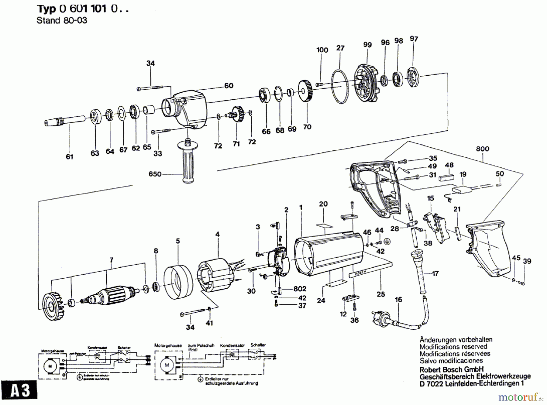 Bosch Werkzeug Bohrmaschine UB(J)75B 26 Seite 1
