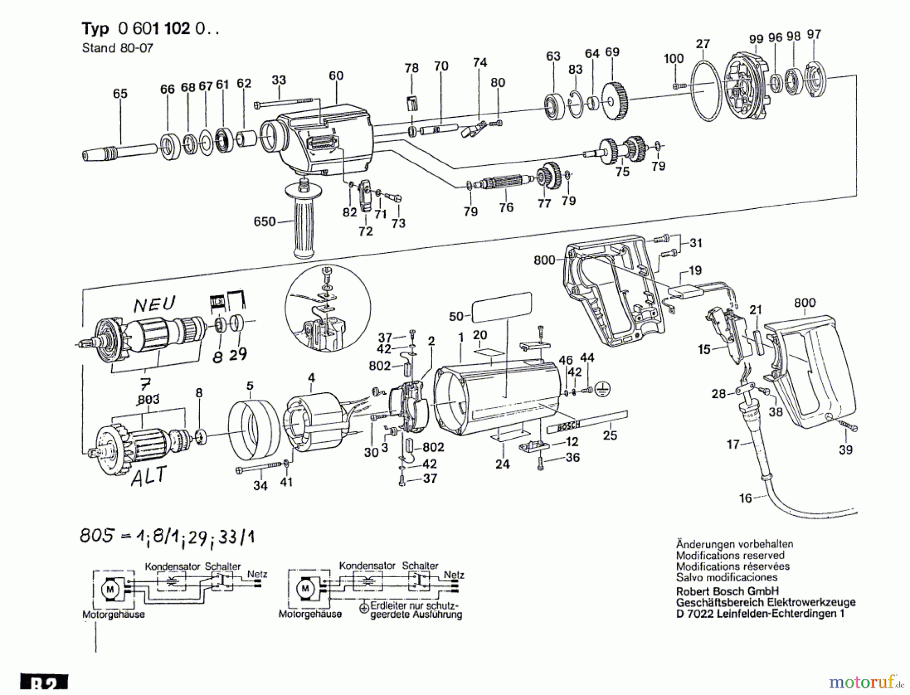 Bosch Werkzeug Bohrmaschine UB2J75 UB2/75 Seite 1