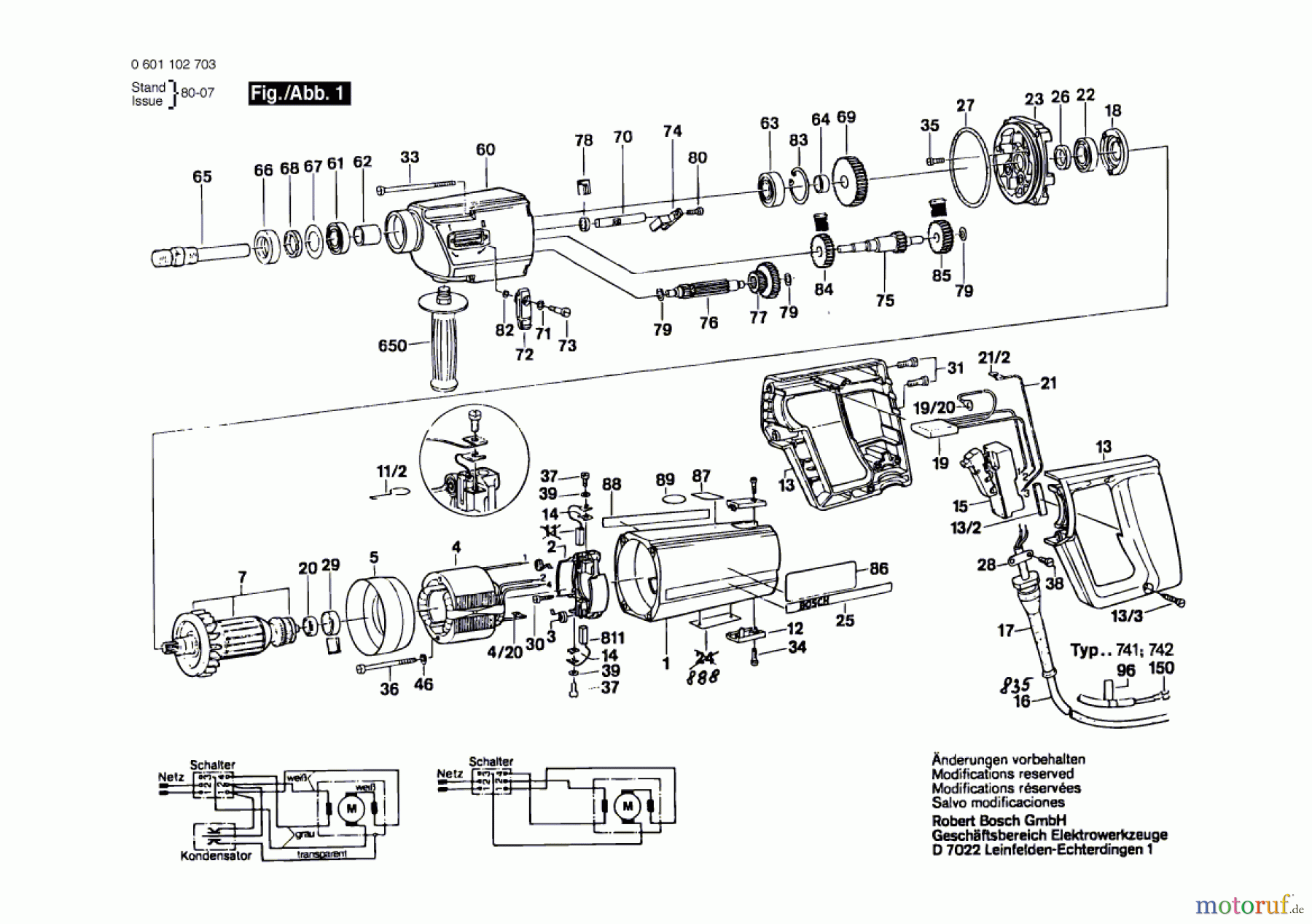 Bosch Werkzeug Bohrmaschine UB2J75 UB 2/75 Seite 1