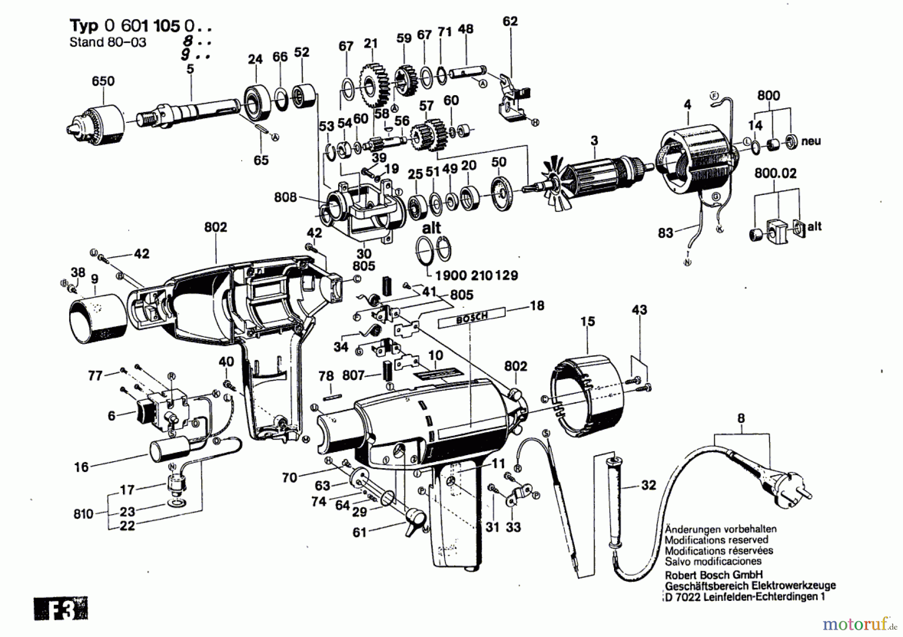 Bosch Werkzeug Bohrmaschine ---- Seite 1