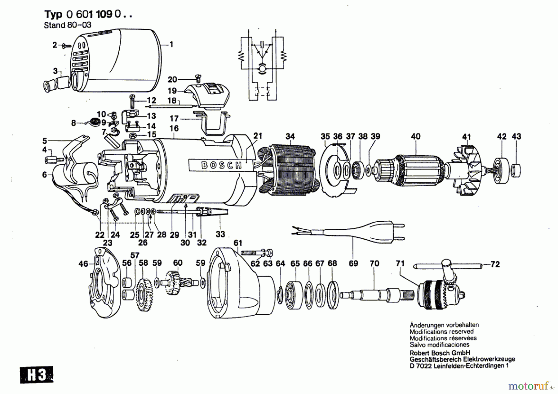 Bosch Werkzeug Bohrmaschine ---- Seite 1