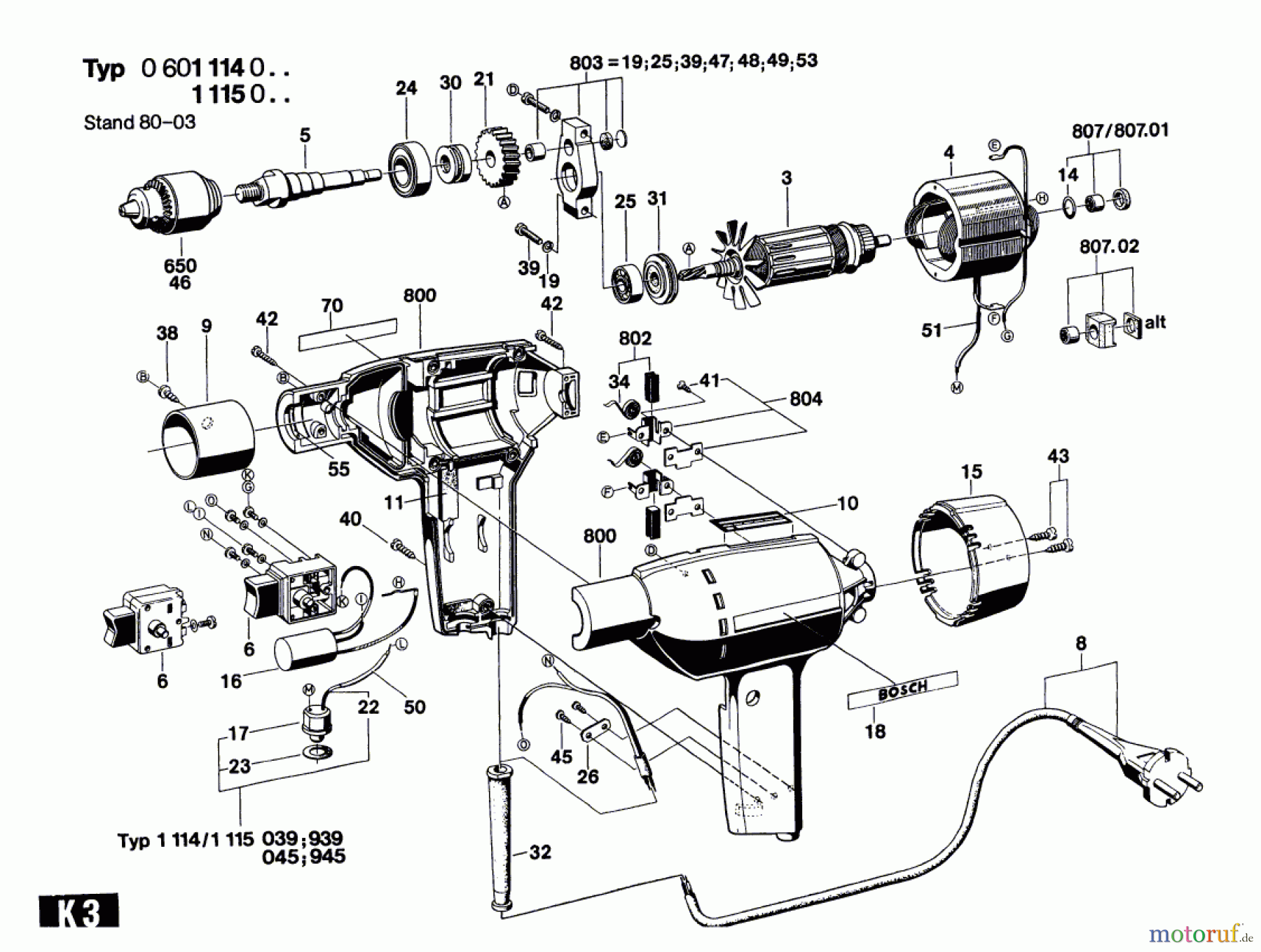 Bosch Werkzeug Bohrmaschine ---- Seite 1