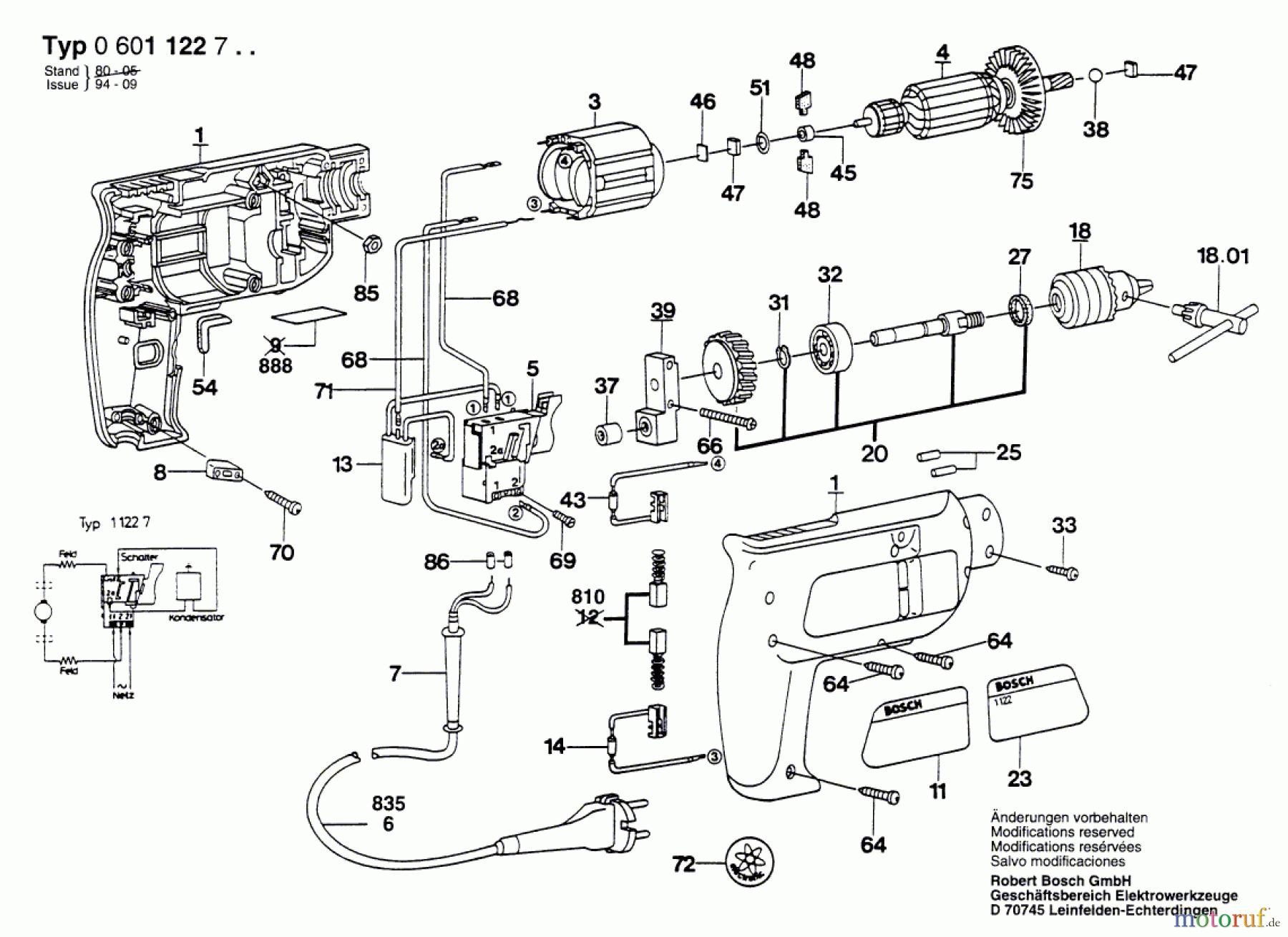 Bosch Werkzeug Bohrmaschine ---- Seite 1