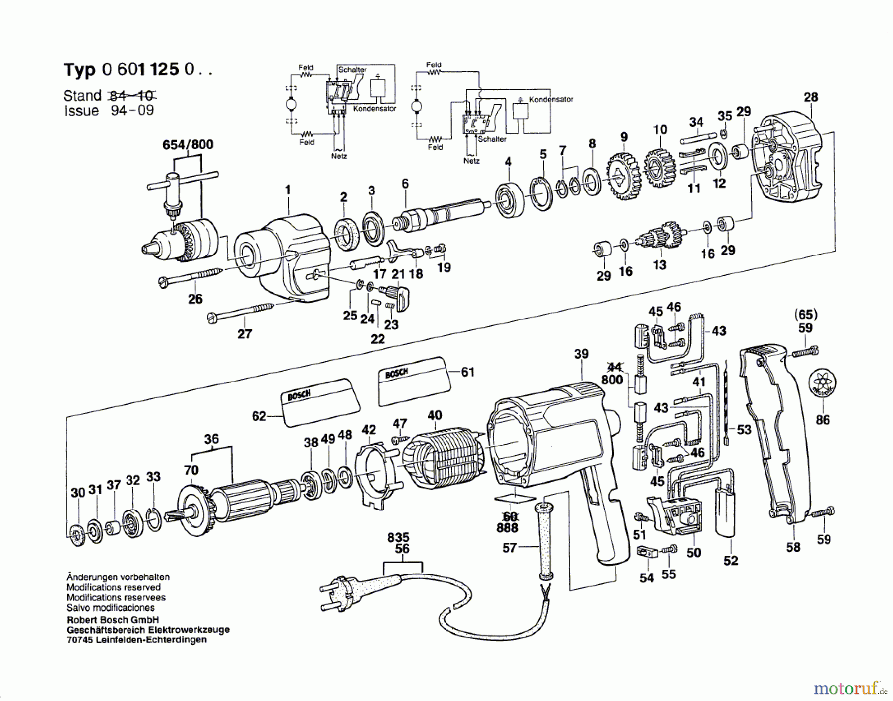 Bosch Werkzeug Bohrmaschine ---- Seite 1