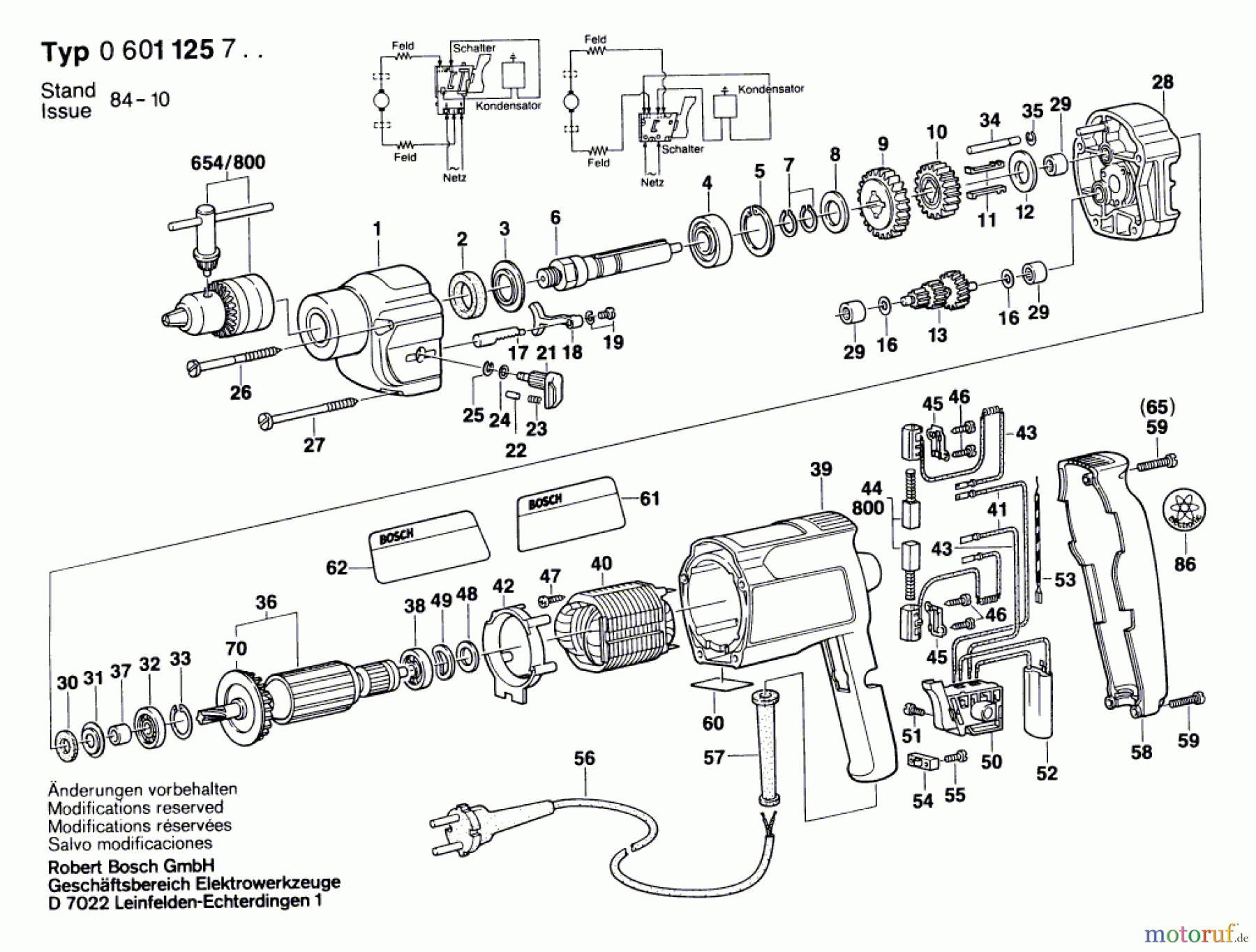 Bosch Werkzeug Bohrmaschine ---- Seite 1