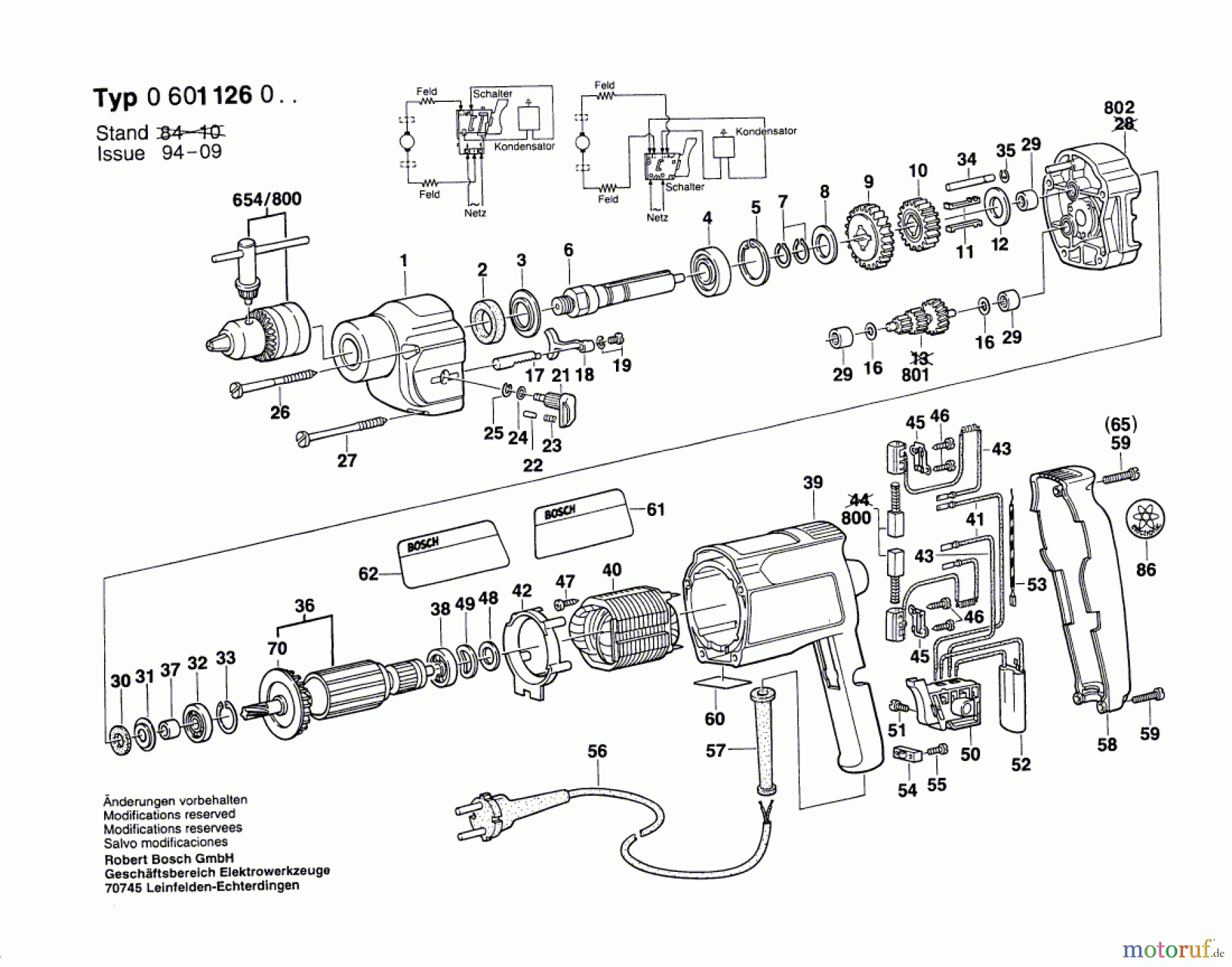 Bosch Werkzeug Bohrmaschine ---- Seite 1