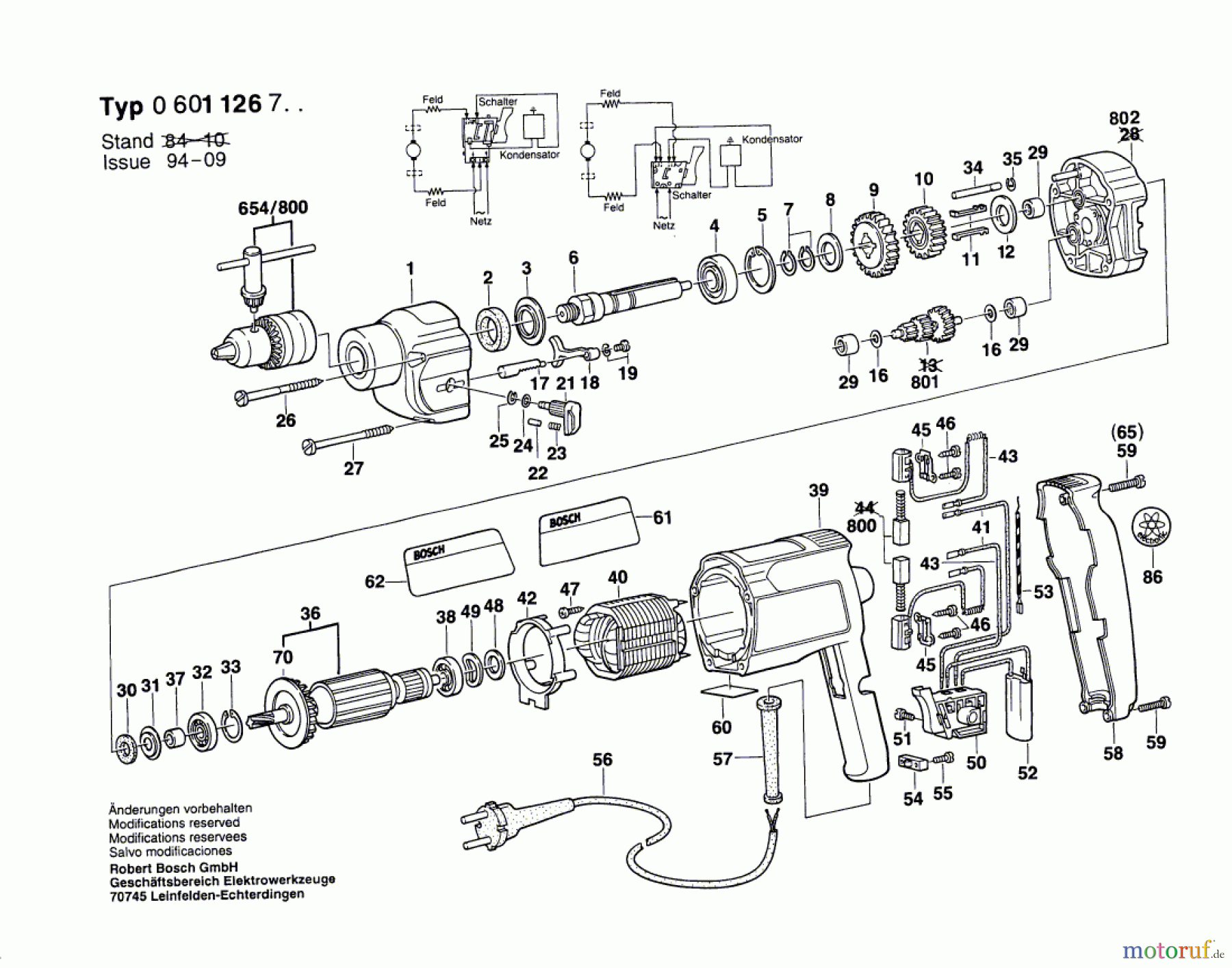 Bosch Werkzeug Bohrmaschine ---- Seite 1