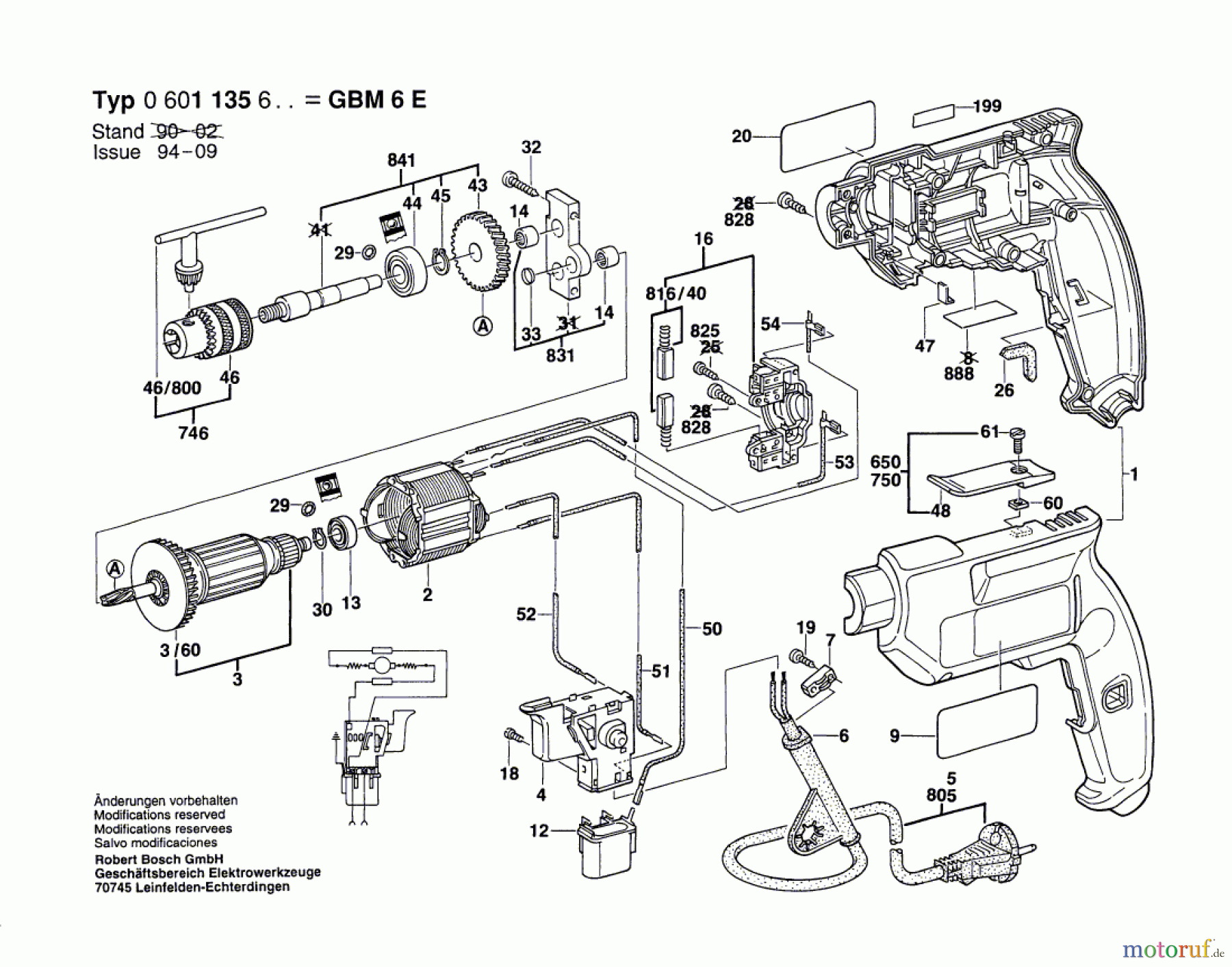 Bosch Werkzeug Bohrmaschine GBM 6 E Seite 1