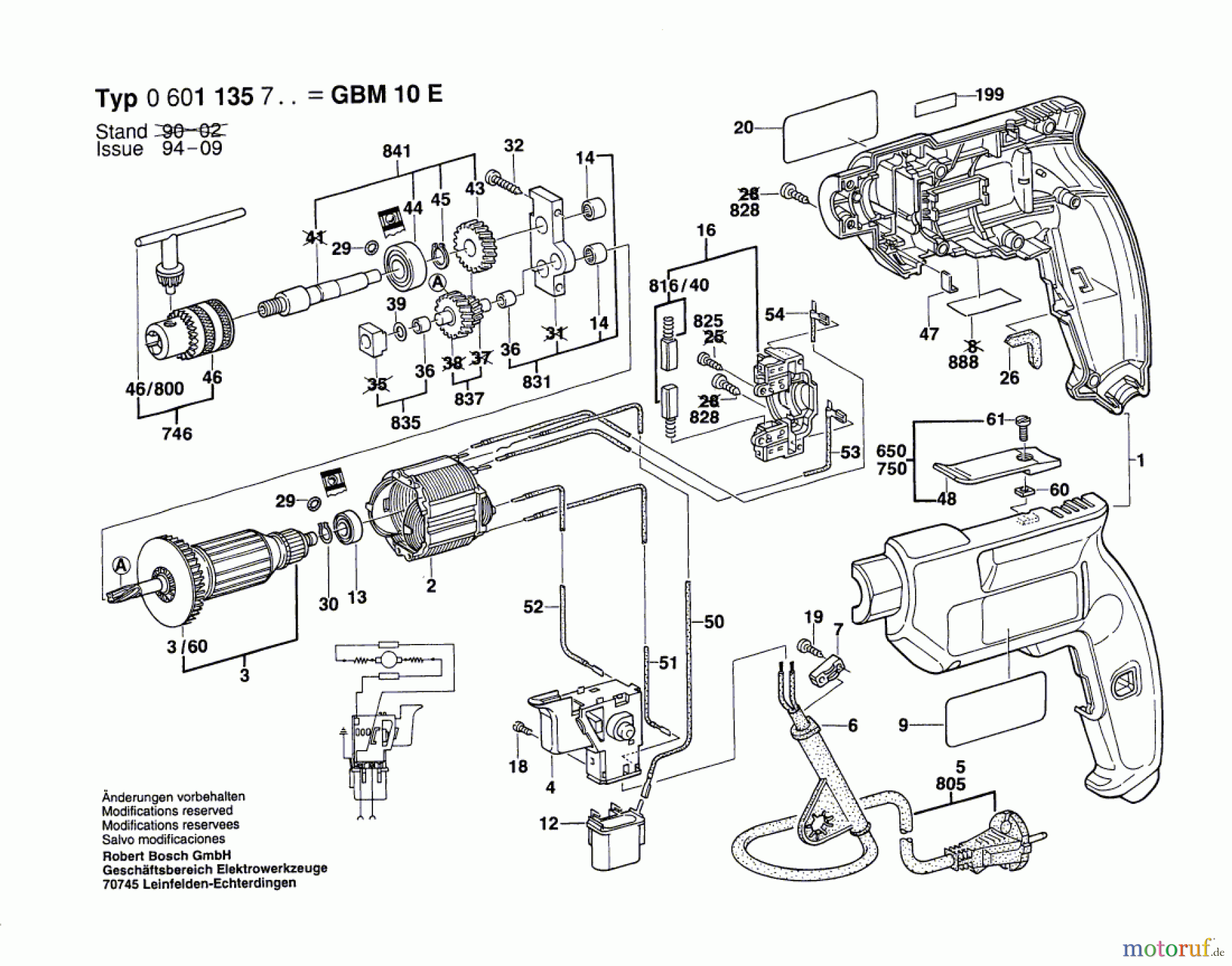 Bosch Werkzeug Bohrmaschine GBM 10 E Seite 1