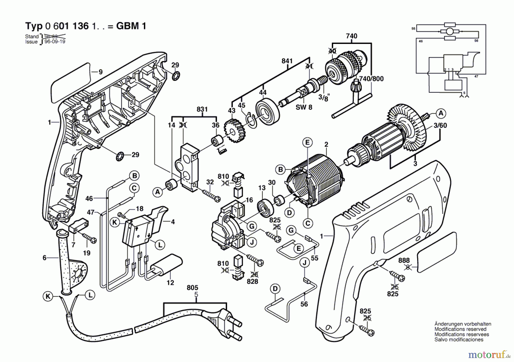 Bosch Werkzeug Bohrmaschine GBM 1 Seite 1