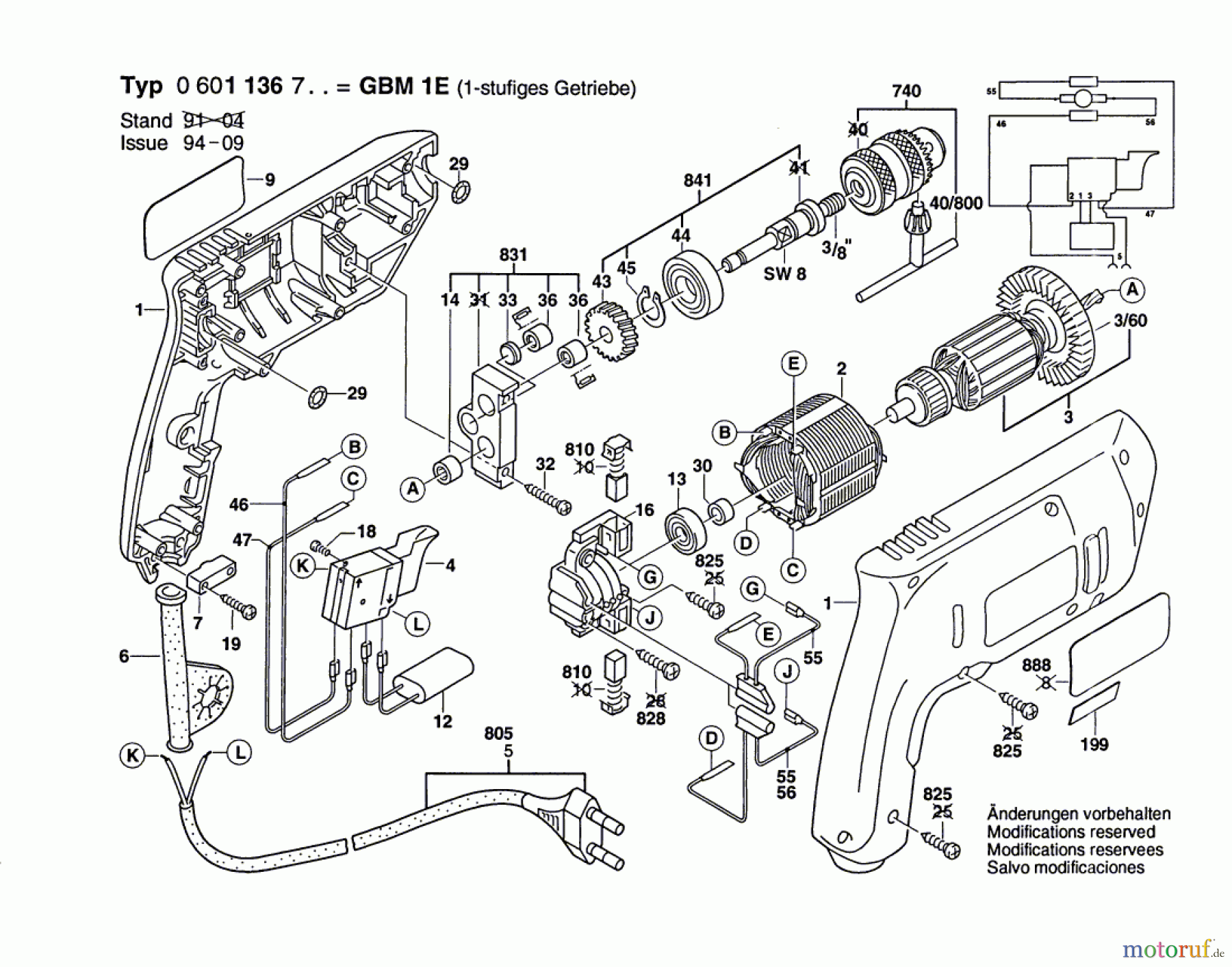 Bosch Werkzeug Gw-1G-Bohrmaschine-Elktrn GBM 1 RE Seite 1