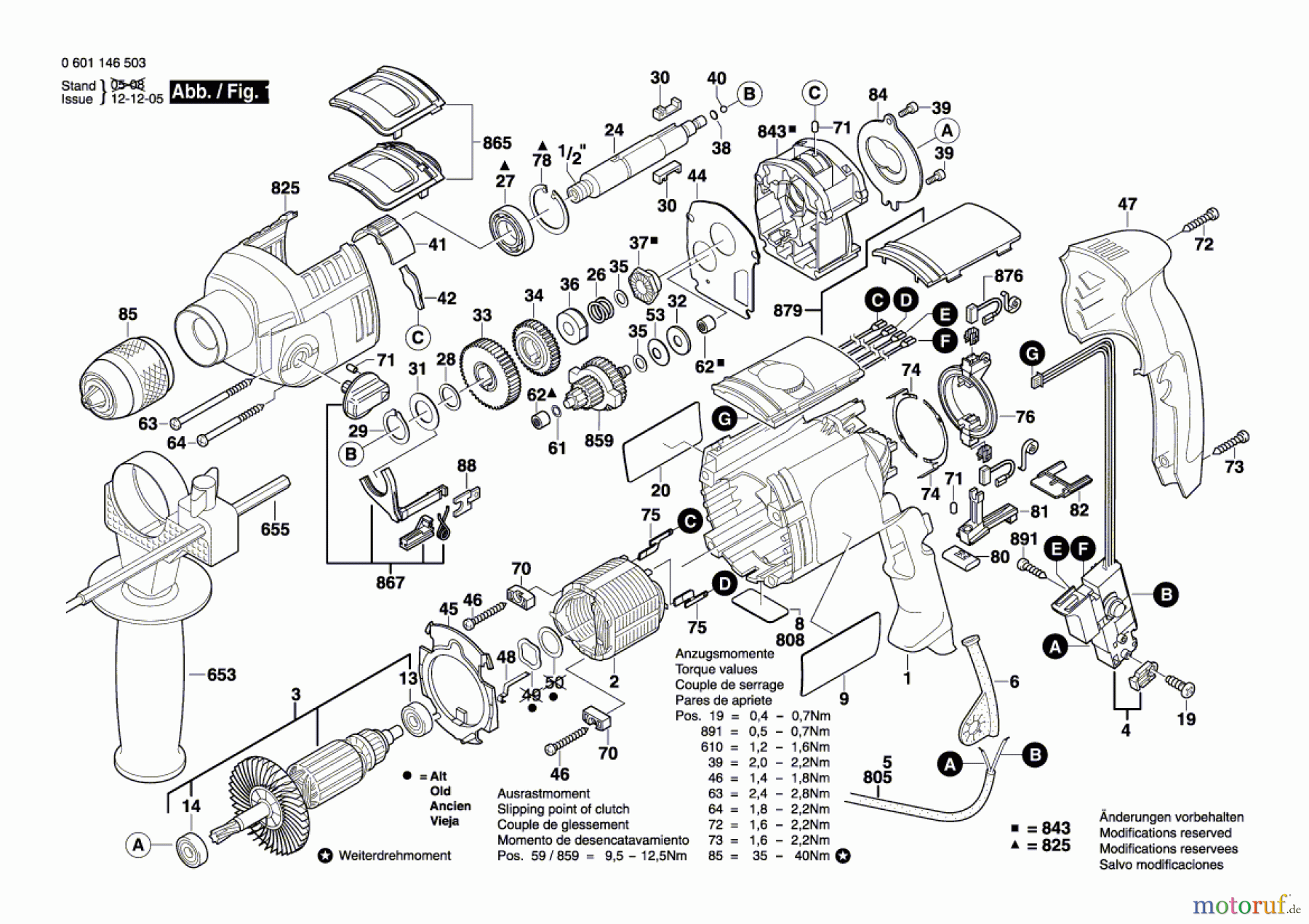 Bosch Werkzeug Schlagbohrmaschine GSB 22-2 RCE Seite 1